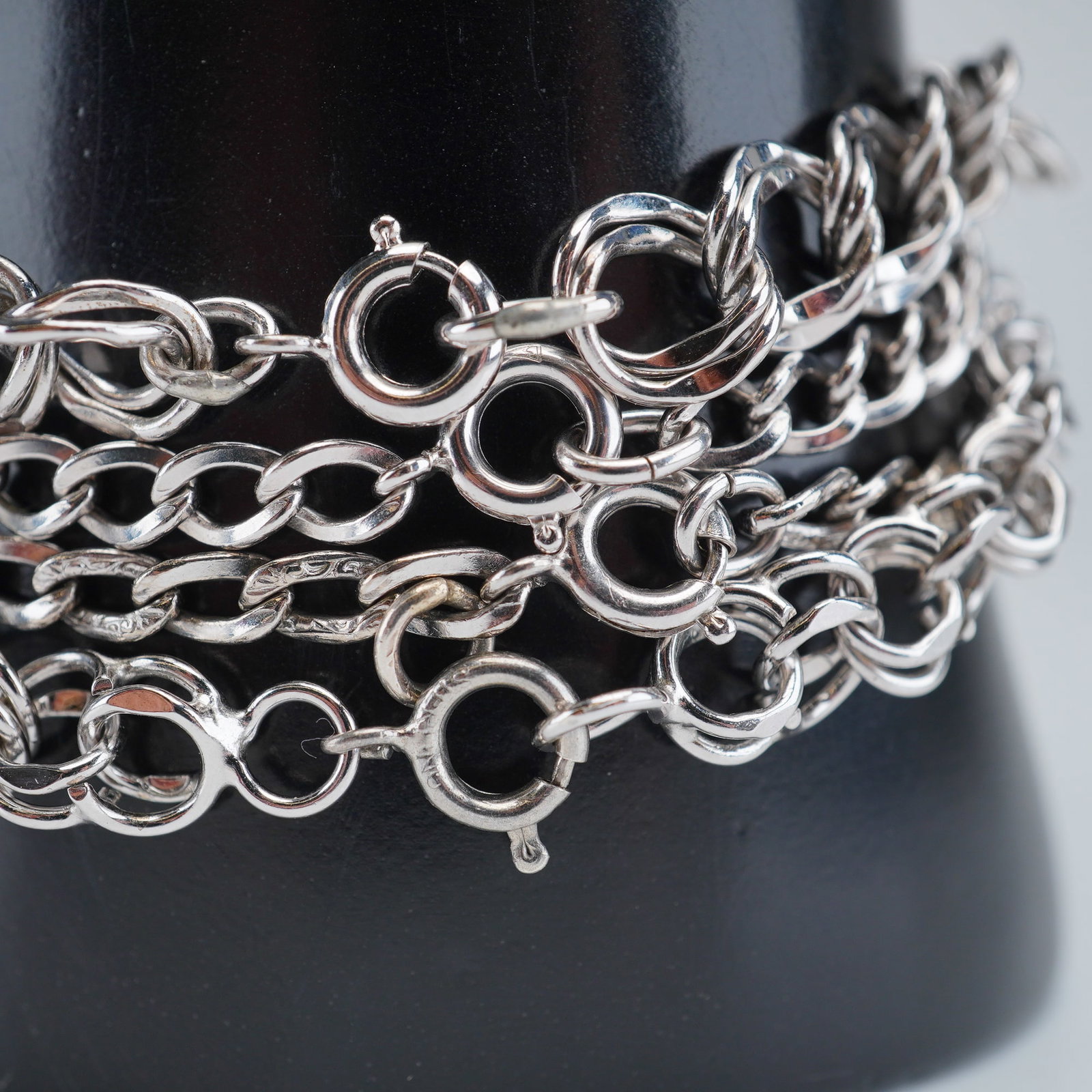 5pc Silver Chain Bracelets - 3