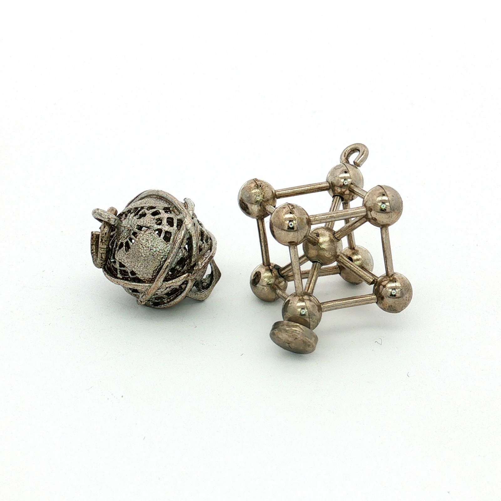 2pc Silver-Toned Miniature World's Fair Charms, Atomium and Unisphere (1 of 3)