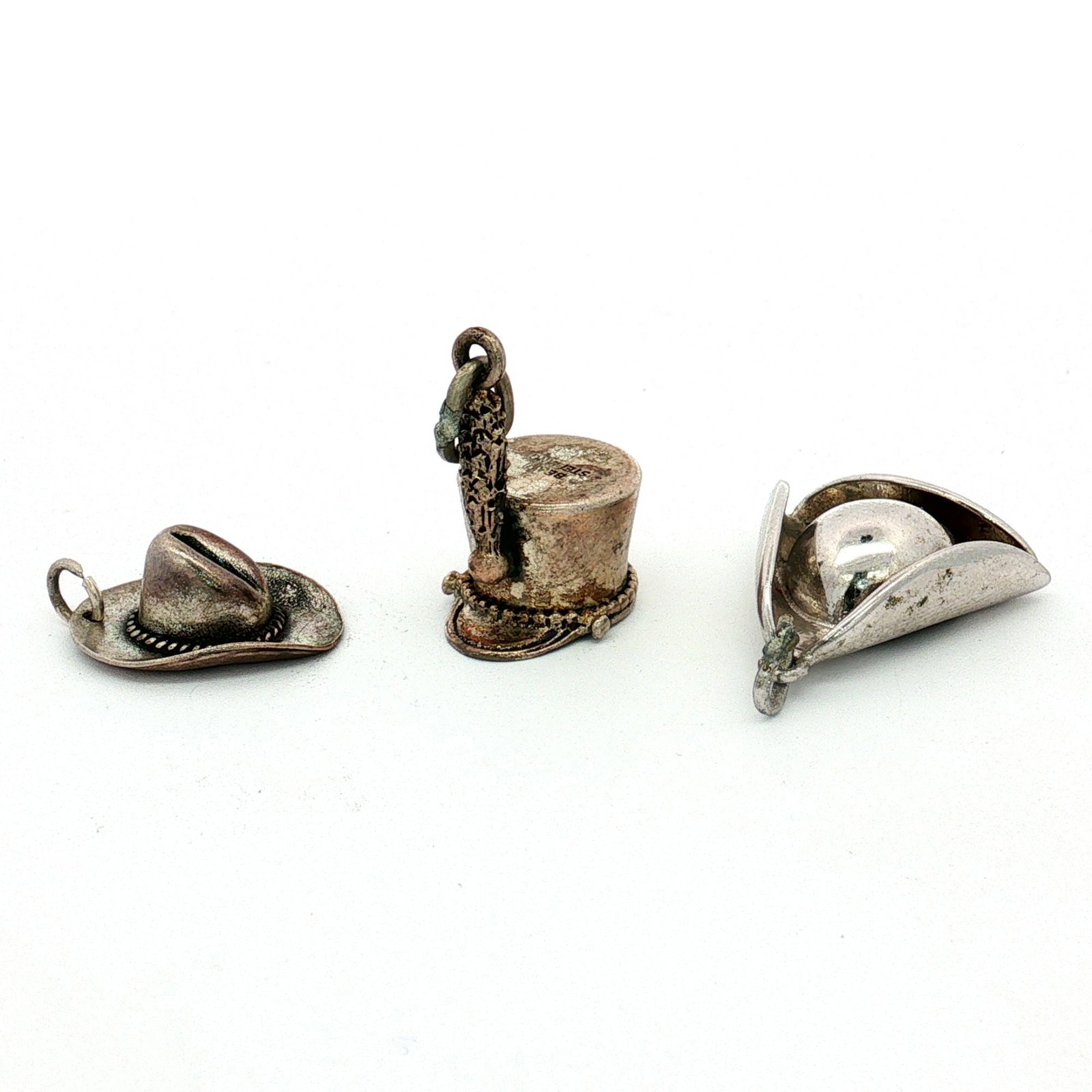 3pc Sterling Silver Miniature Hat Charms (1 of 3)