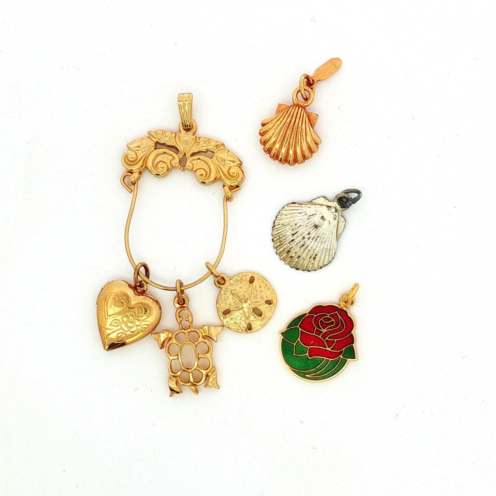 4pc Floral and Ocean-Themed Charms and Charm Holder (1 of 4)
