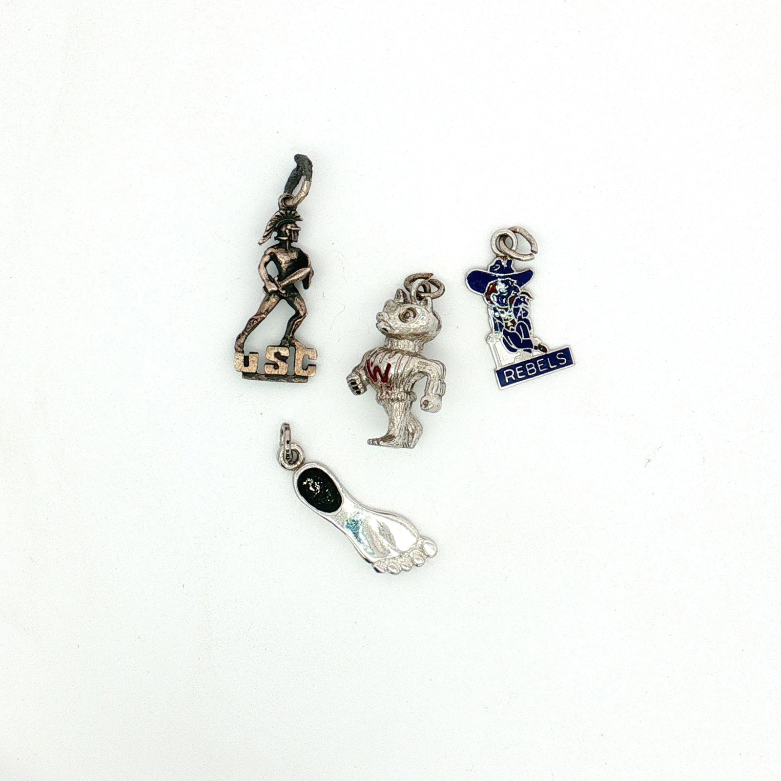4pc Sterling and Non-Sterling Silver Miniature University Mascot Charms (1 of 3)