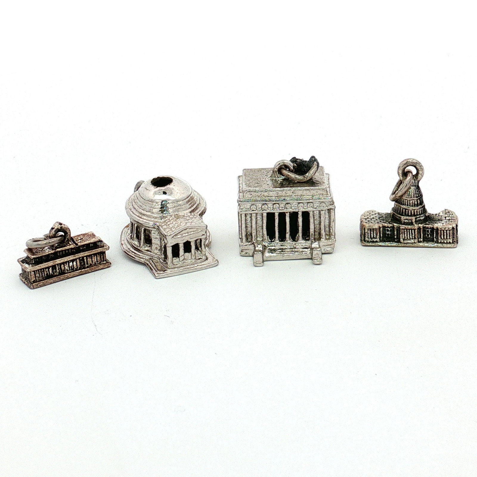 4pc Sterling and Non-Sterling Silver Miniature Washington D.C. Landmarks Charms (1 of 3)