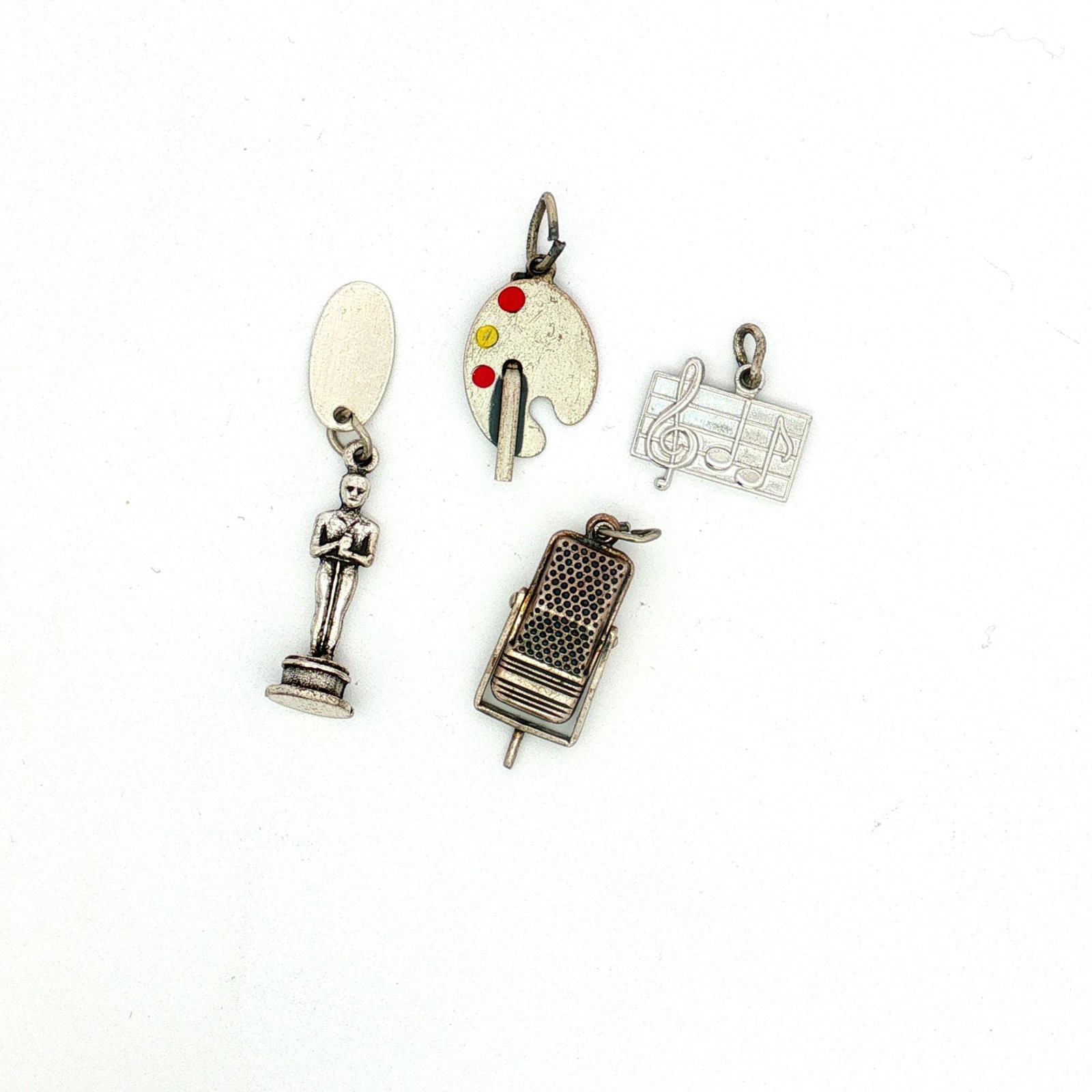 4pc Sterling Silver Film, Muisc, and Art Charms (1 of 3)