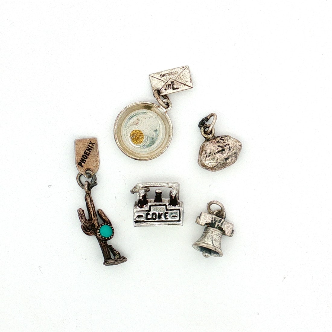 5pc Sterling Silver Miniature U.S. Landmarks and Icons Charms (1 of 5)