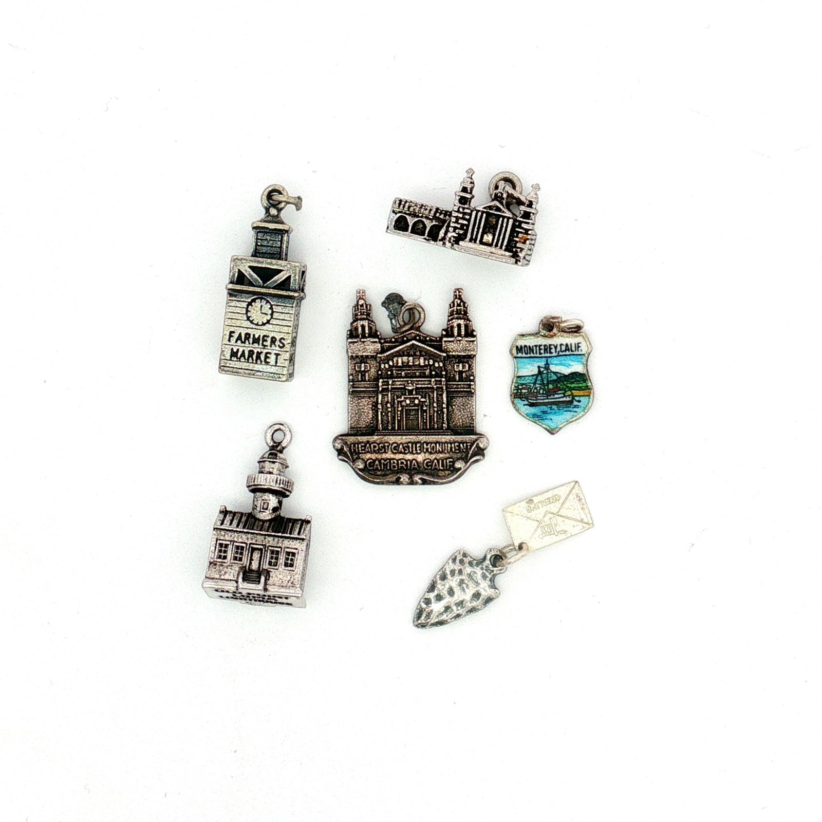 6pc Sterling and Non-Sterling Silver Miniature California Charms (1 of 5)
