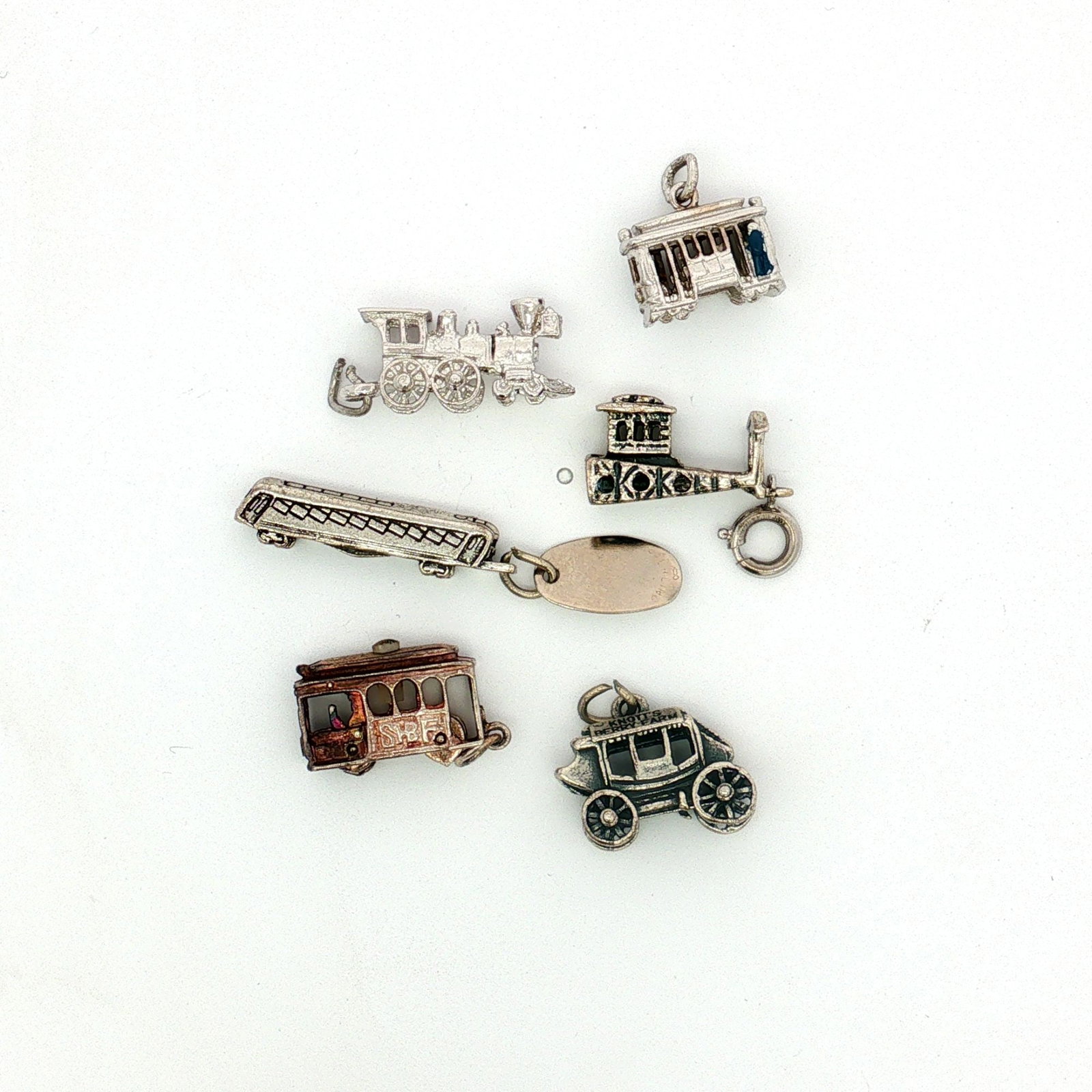 6pc Sterling and Non-Sterling Silver Vintage Transportation Charms (1 of 4)