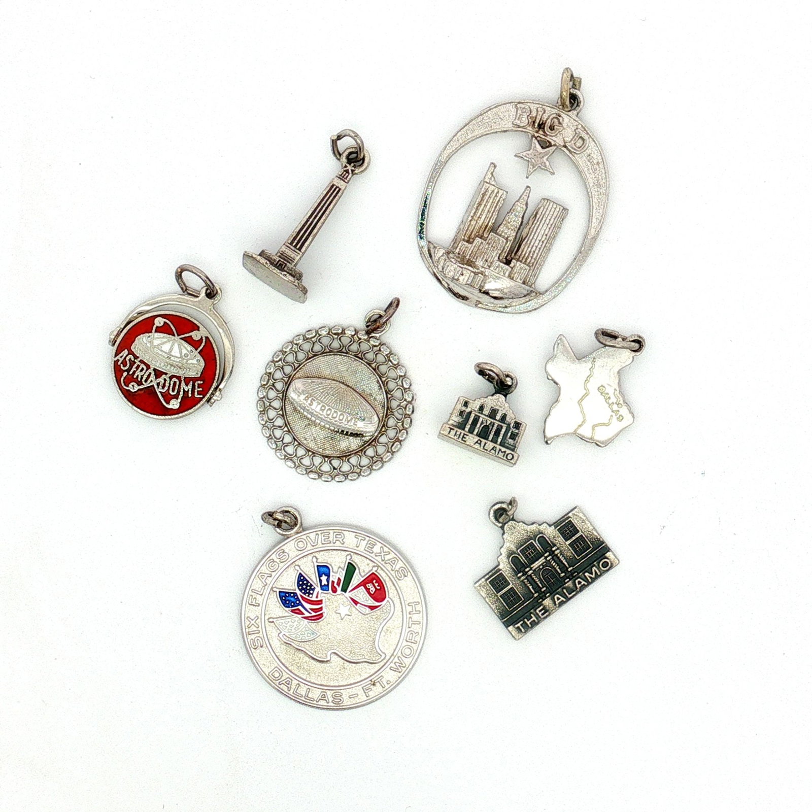 8pc Sterling and Non-Sterling Silver Texas Charms (1 of 4)