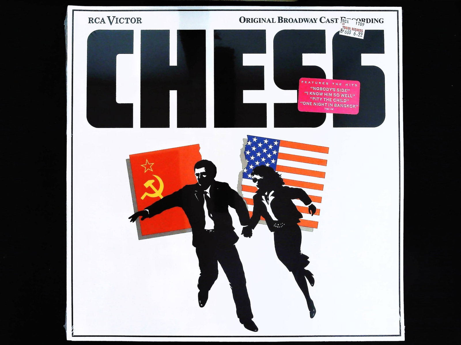 Chess Original Broadway Cast Recording Vinyl LP RCA Victor 7700-1-RC 1988: This is the original Broadway cast recording of the musical Chess, released in 1988. The music is composed by Benny Andersson and Bjorn Ulvaeus with lyrics by Tim Rice. The production stars Judy Kuhn,