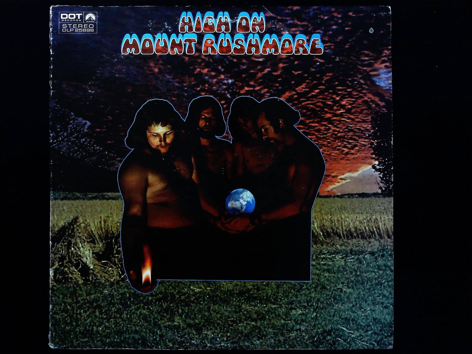 Mount Rushmore High On Mount Rushmore Vinyl LP Dot Records DLP 25898: This is a 12-inch vinyl LP titled High On Mount Rushmore by the San Francisco-based psychedelic blues-rock group Mount Rushmore. Released circa 1968, this stereo recording was issued by Dot Records, a