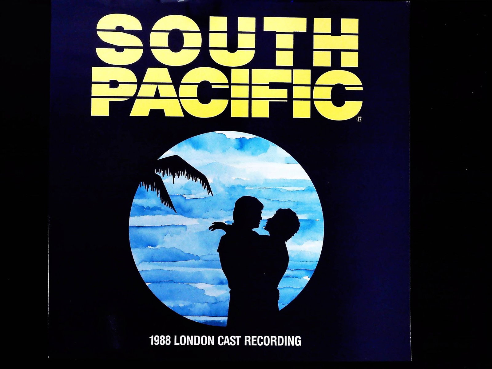 South Pacific 1988 London Cast Recording Vinyl LP CAST 11: A single (1) vinyl LP record album of the 1988 London Cast Recording of Rodgers' and Hammerstein's musical, South Pacific. The recording features cast members including Gemma Craven and Emile Belcourt