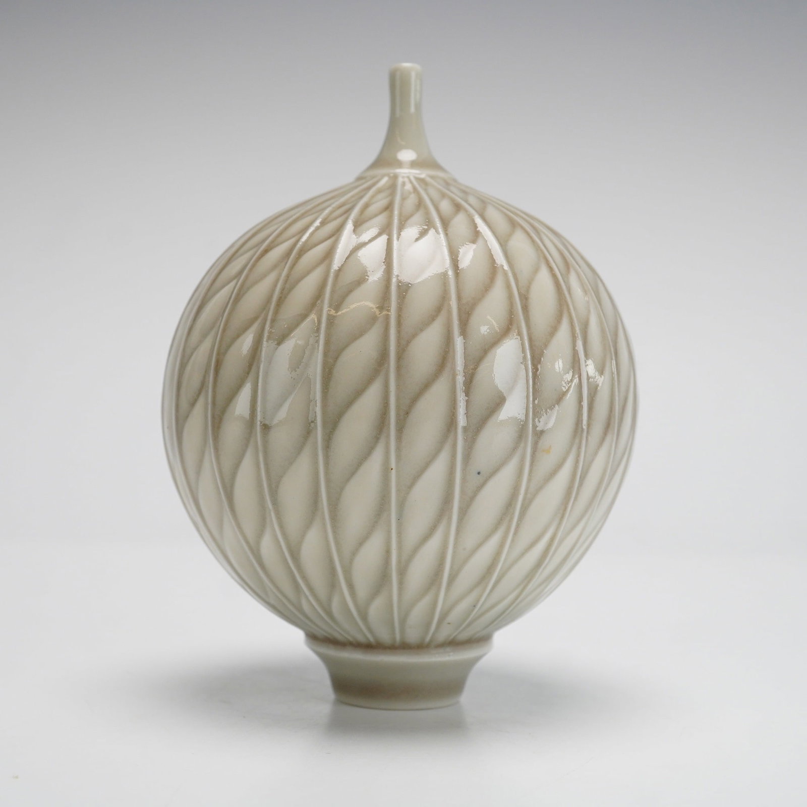 Contemporary Studio Ceramic Globular Bud Vase (1 of 3)