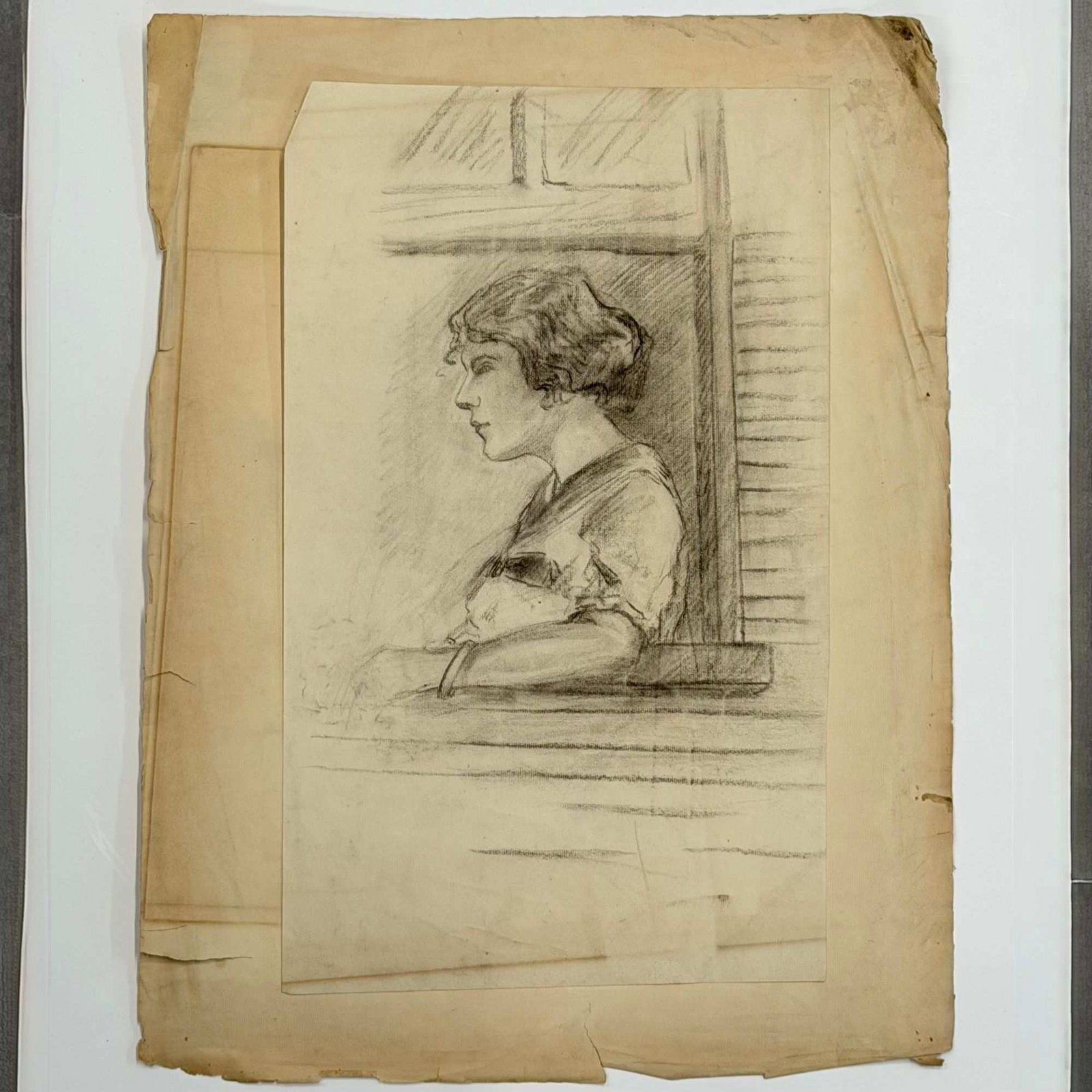Two Original Drawings on Paper by Angelo Comolli, Eric Pape School of Art, ca. 1911-1913: This lot consists of two original academic figure studies on toned paper by the Italian artist Angelo Comolli (1863-1949). These works were produced as part of a portfolio during Comolli's time as a s