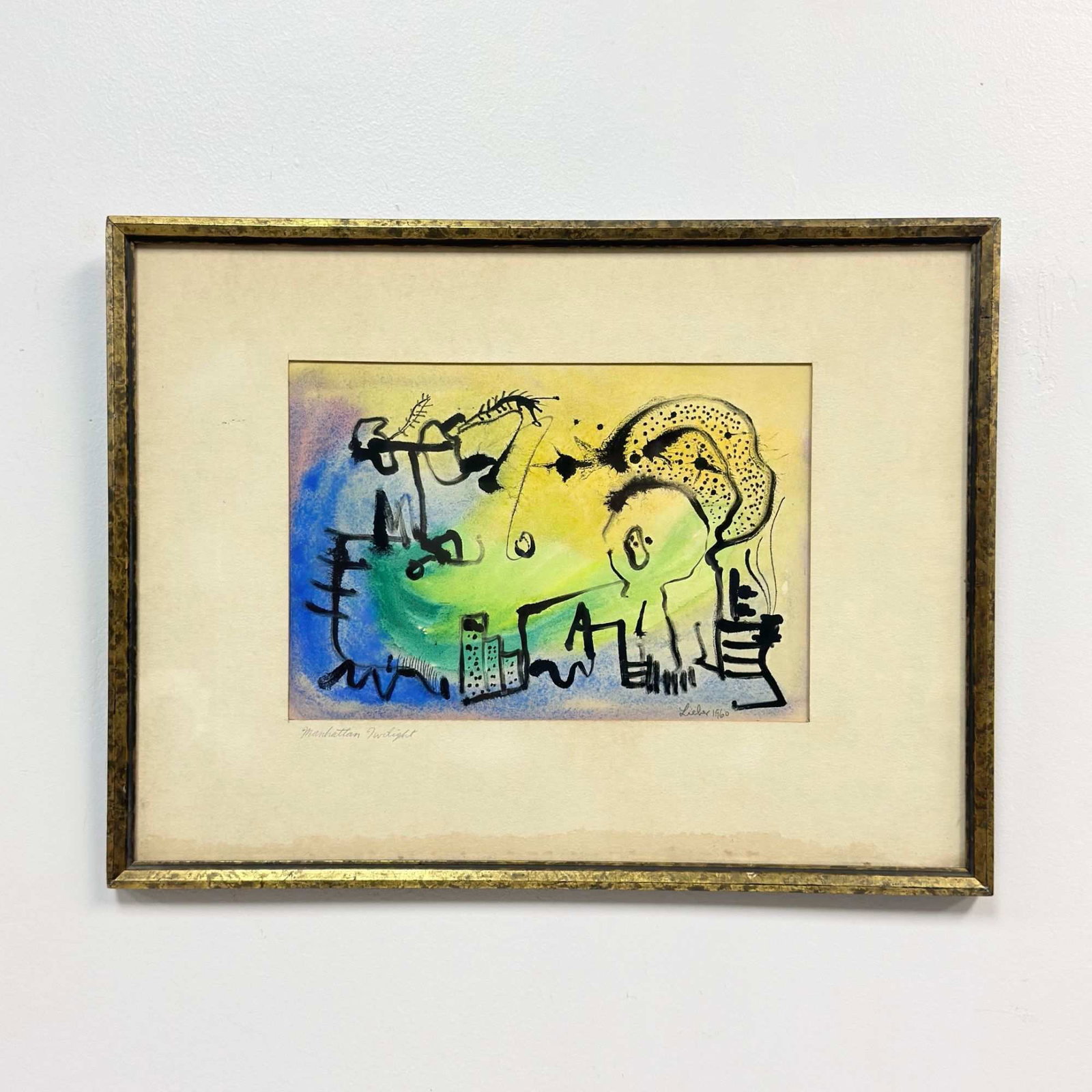Lieber, Manhattan Twilight, 1960, Mixed Media on Paper (1 of 4)