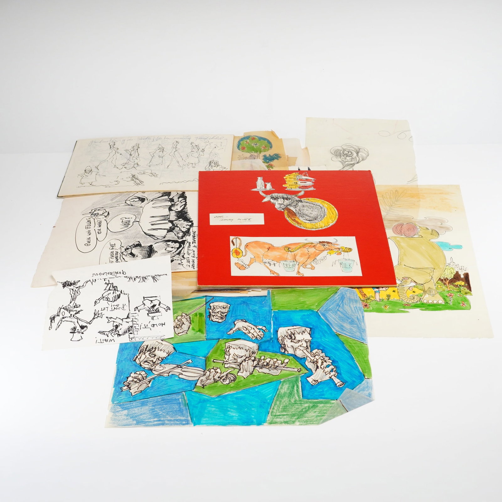 Herbert Leopold (1920-2009), Collection of Original and Printed Sketches (1 of 3)
