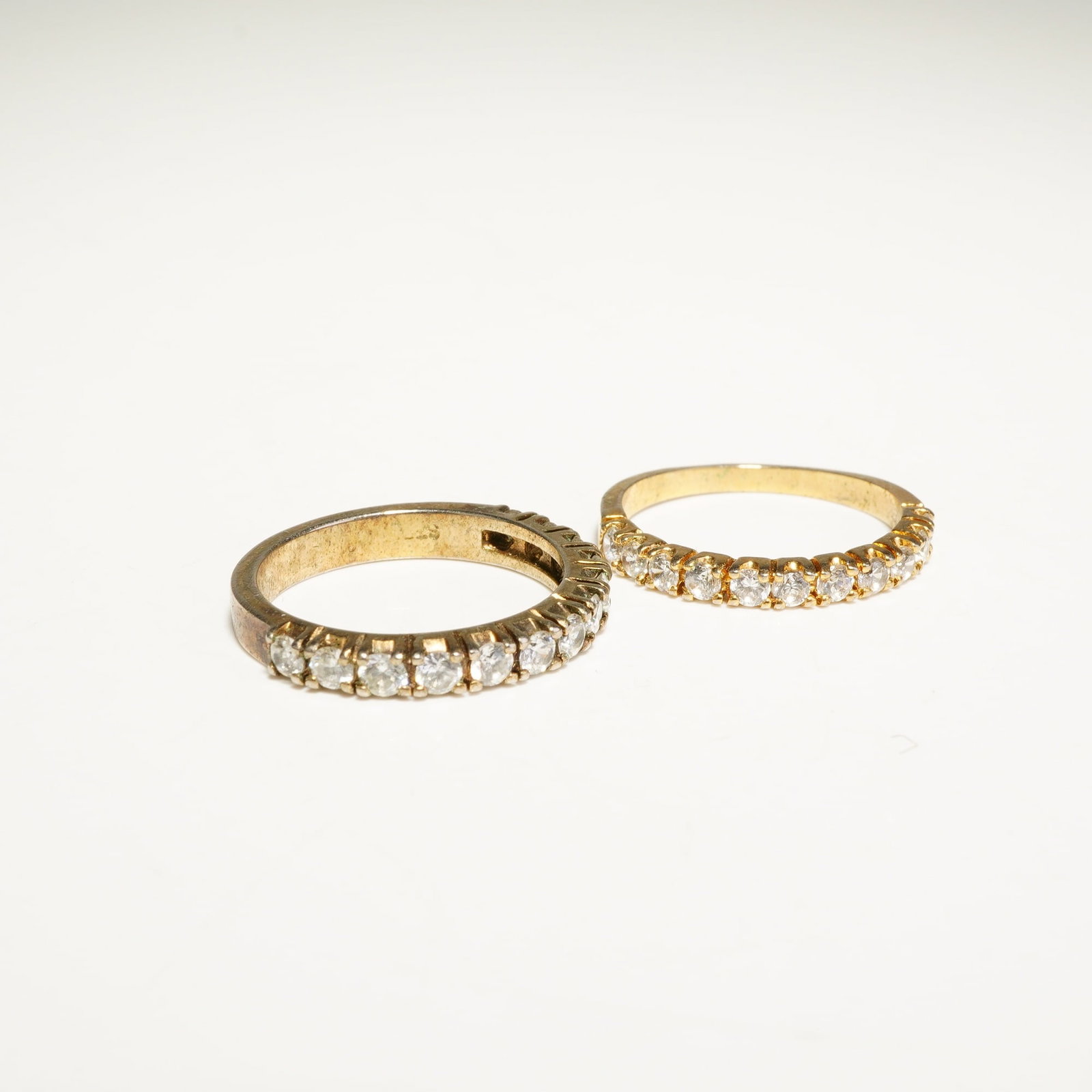 2pc Sterling Silver Half-Eternity Wedding Bands (1 of 4)