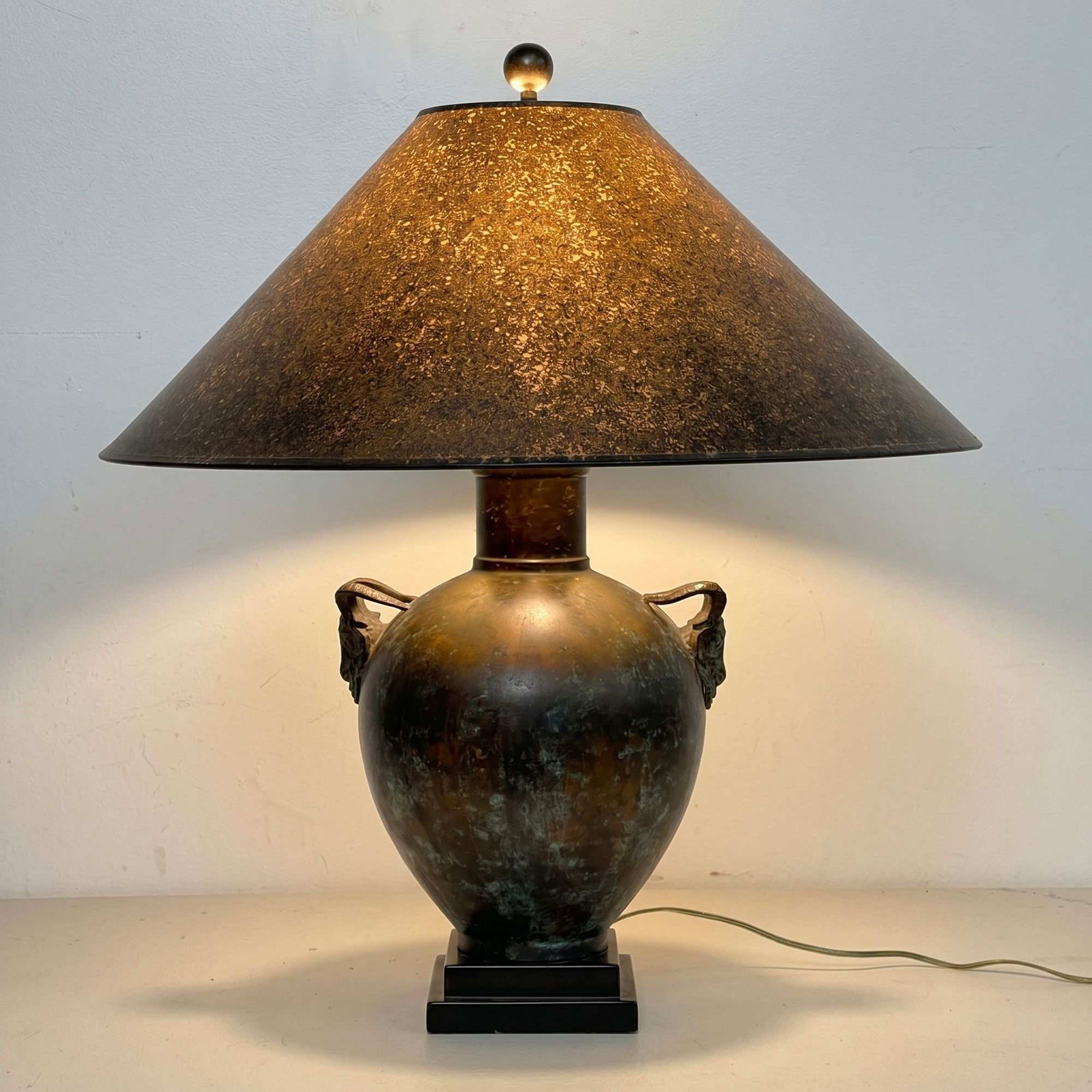 Maitland Smith Vintage Greek-Style Bronze Urn Table Lamp & Shade (1 of 6)