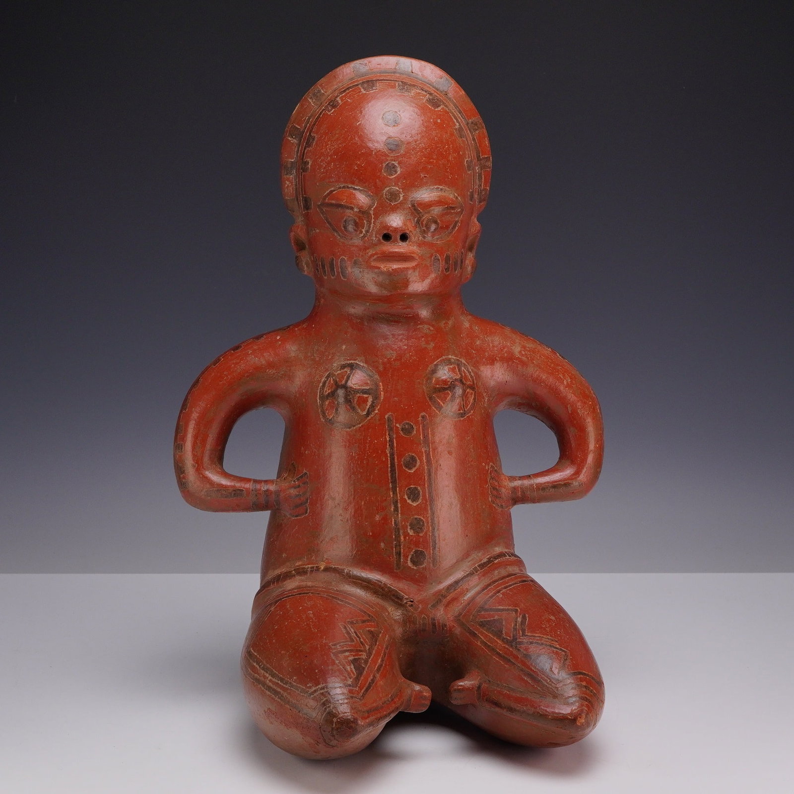 Pre-Columbian Olmecoid Style Terracotta Seated Female Figure (1 of 4)
