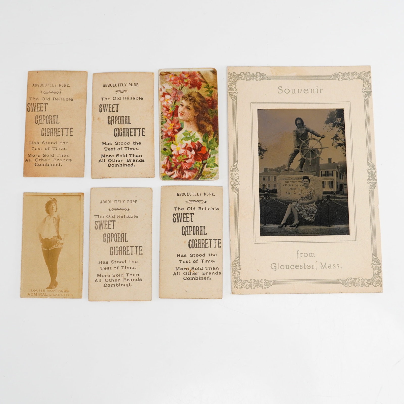 7pc Souvenir Card and Cigarette Cards, Sweet Caporal and W. Duke Sons and Co. (1 of 3)