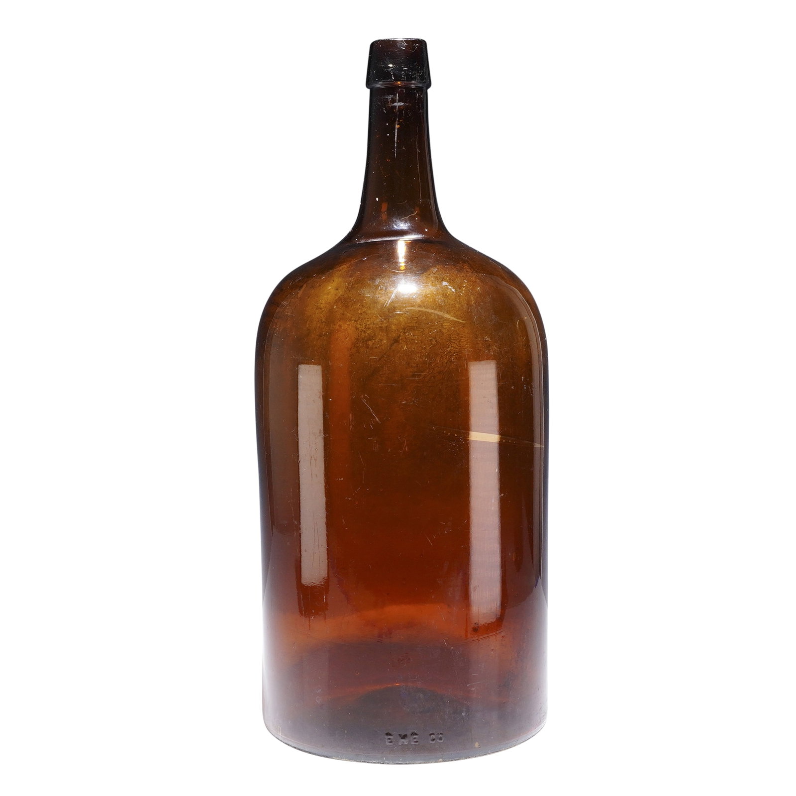 EHE Co. Large Amber Glass Demijohn Bottle (1 of 4)
