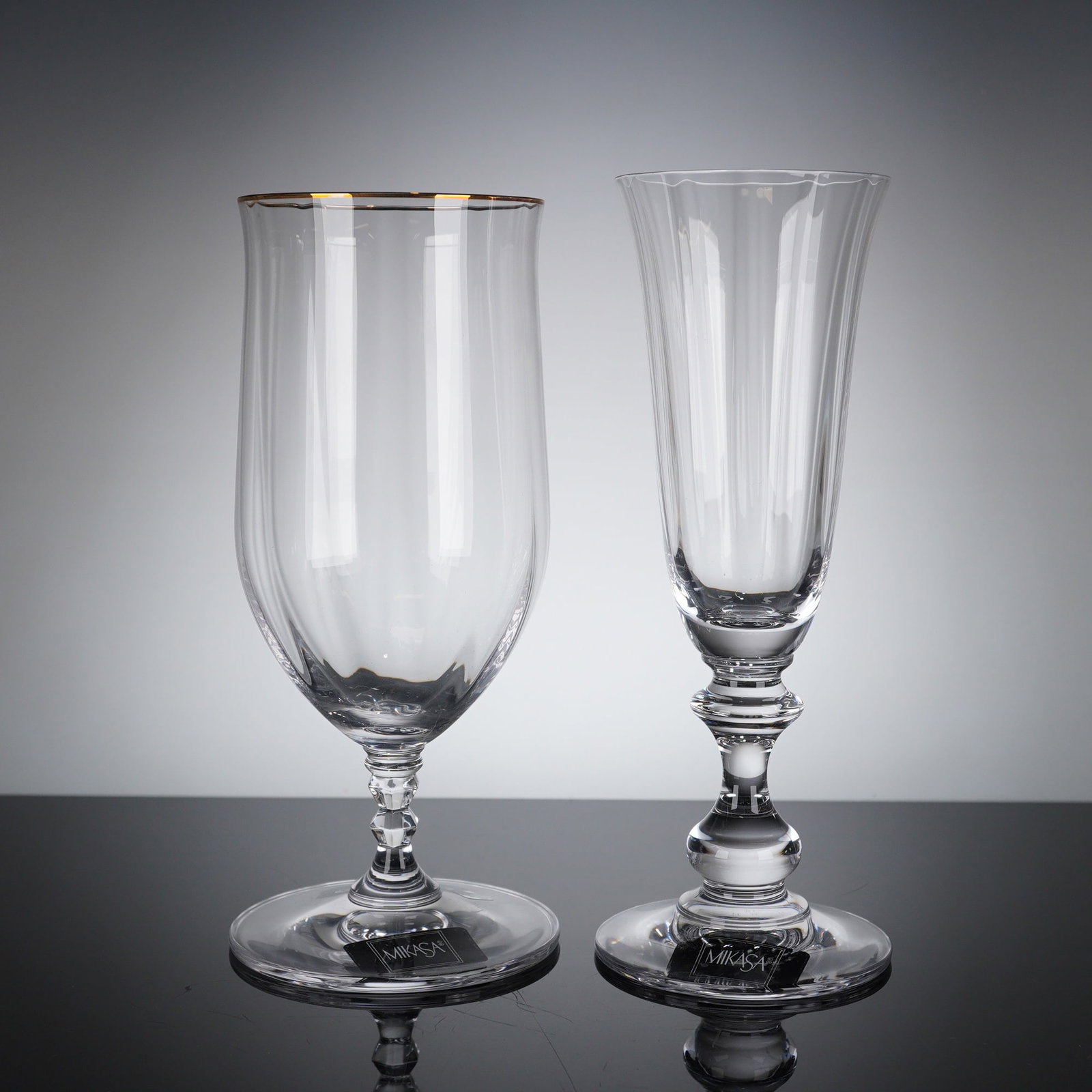2pc Mikasa Crystal Iced Tea and Champgane Glasses (1 of 4)