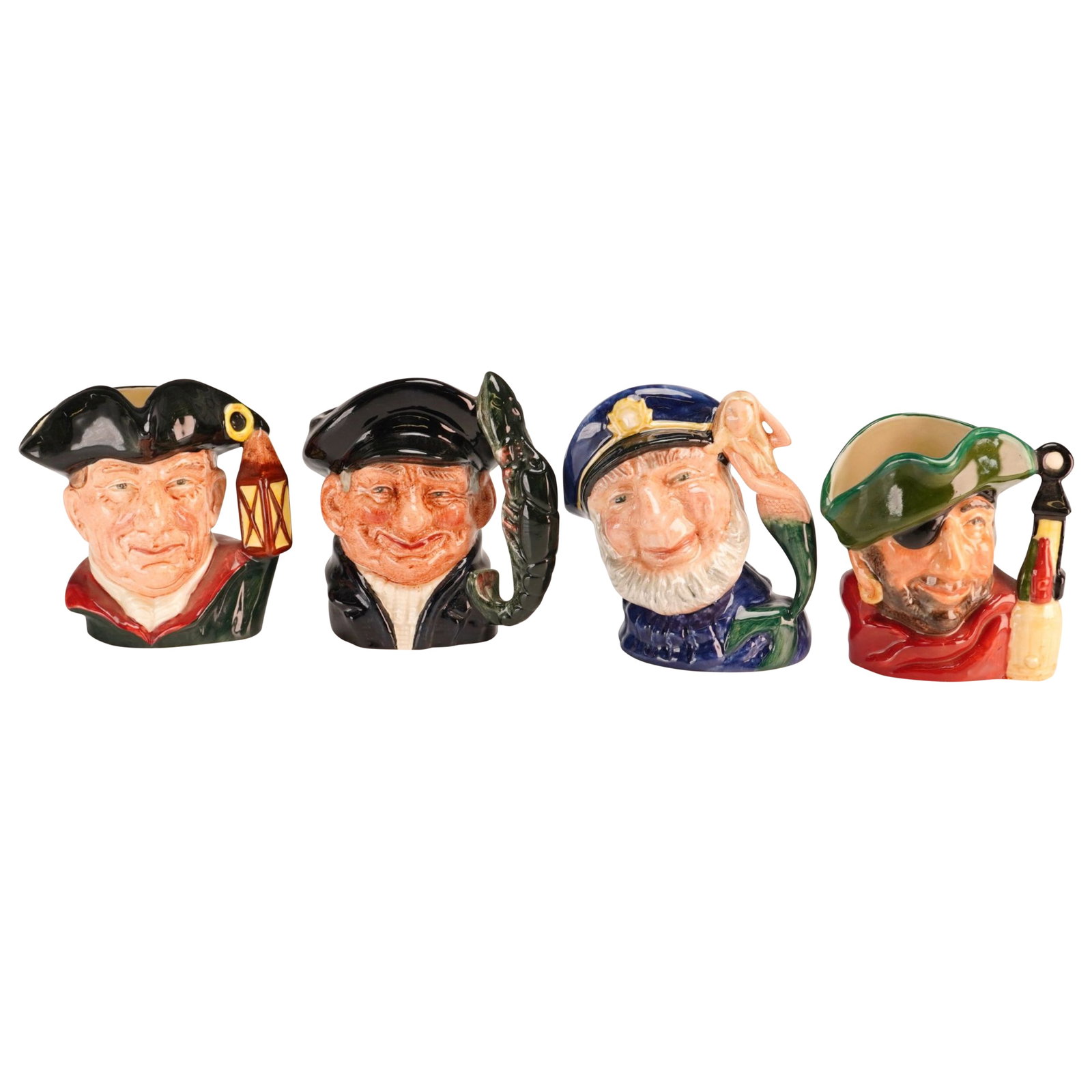 Lot of Four Royal Doulton Small Character Jugs- D6619, 6554, 6620& 6576 (1 of 3)
