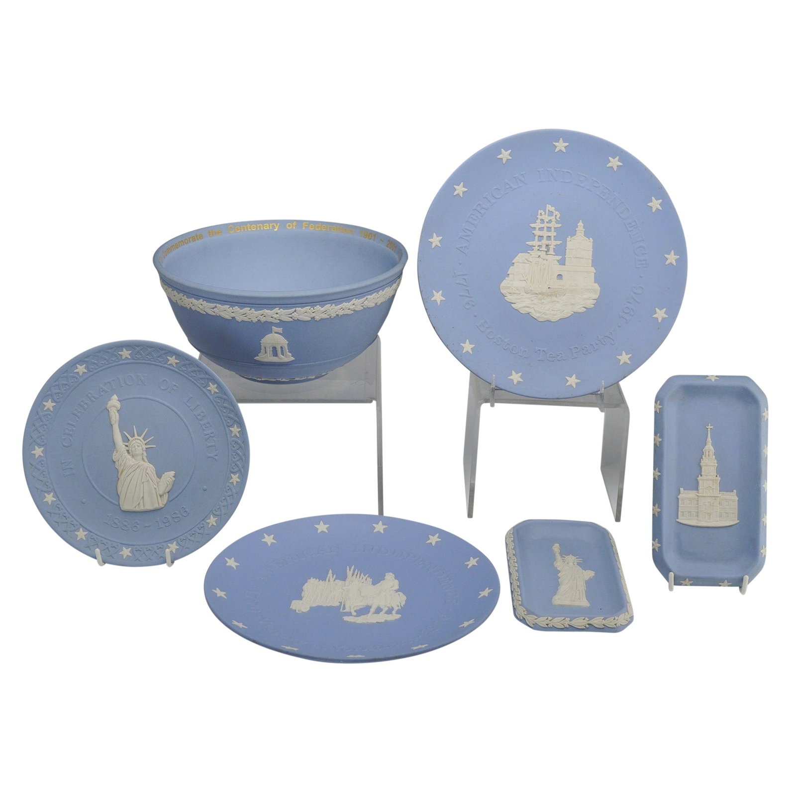 6pc Wedgwood Blue Jasperware Commemorative Items (1 of 3)