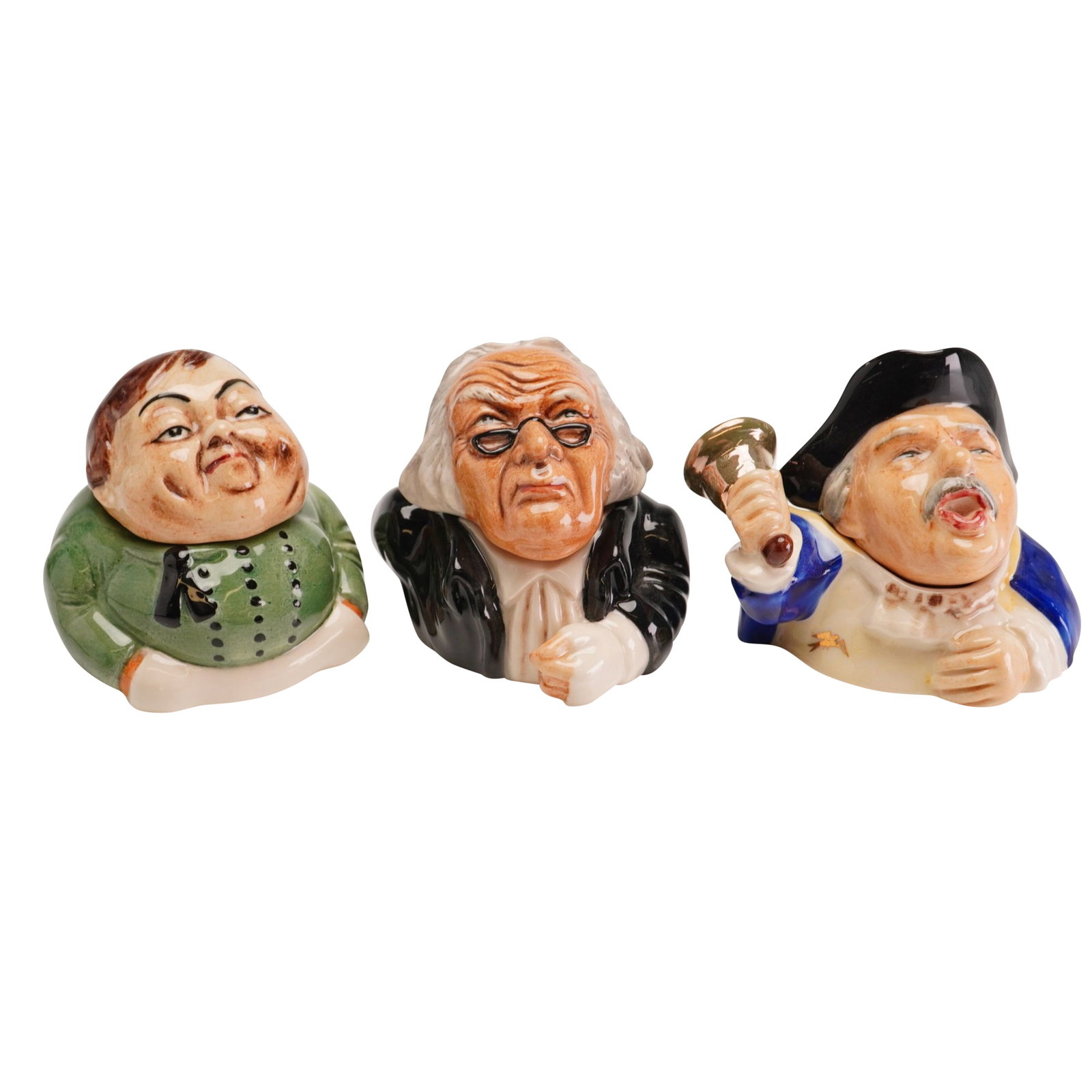 3pc Kevin Francis Face Pots, Arundel Town Crier, Fat Boy, and Scrooge (1 of 4)