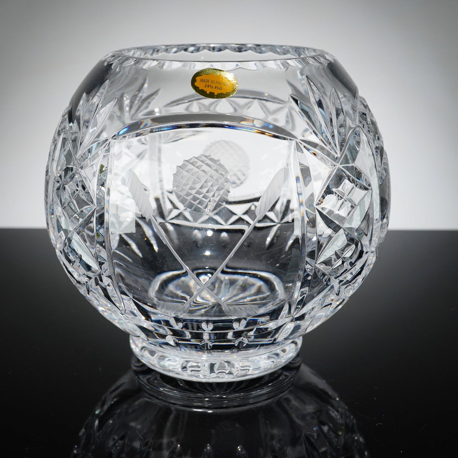 Polish Lead Crystal Rose Bowl Vase (1 of 5)