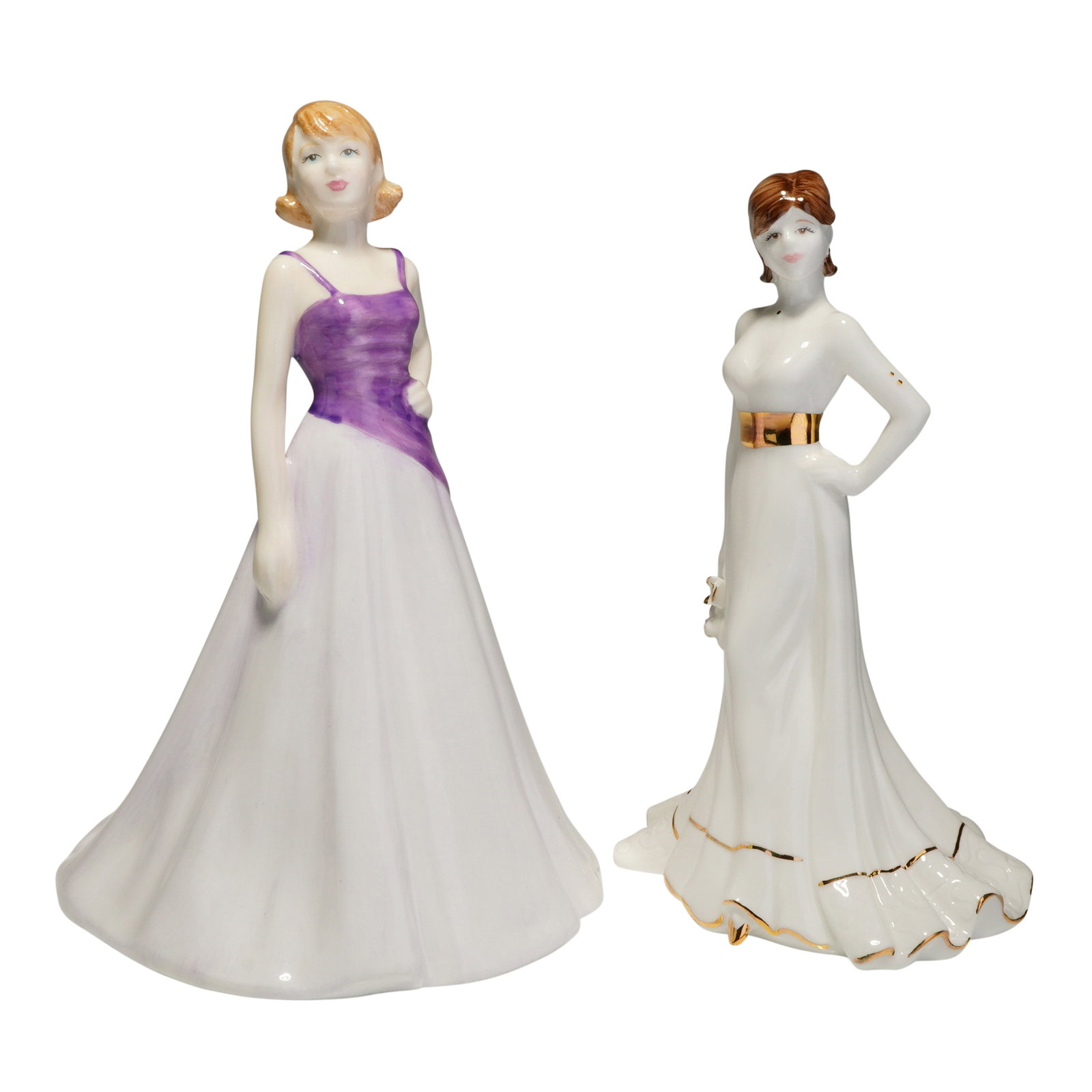 2pc Royal Doulton and Coalport Porcelain Figurines, Free Spirit and Tiffany (1 of 5)