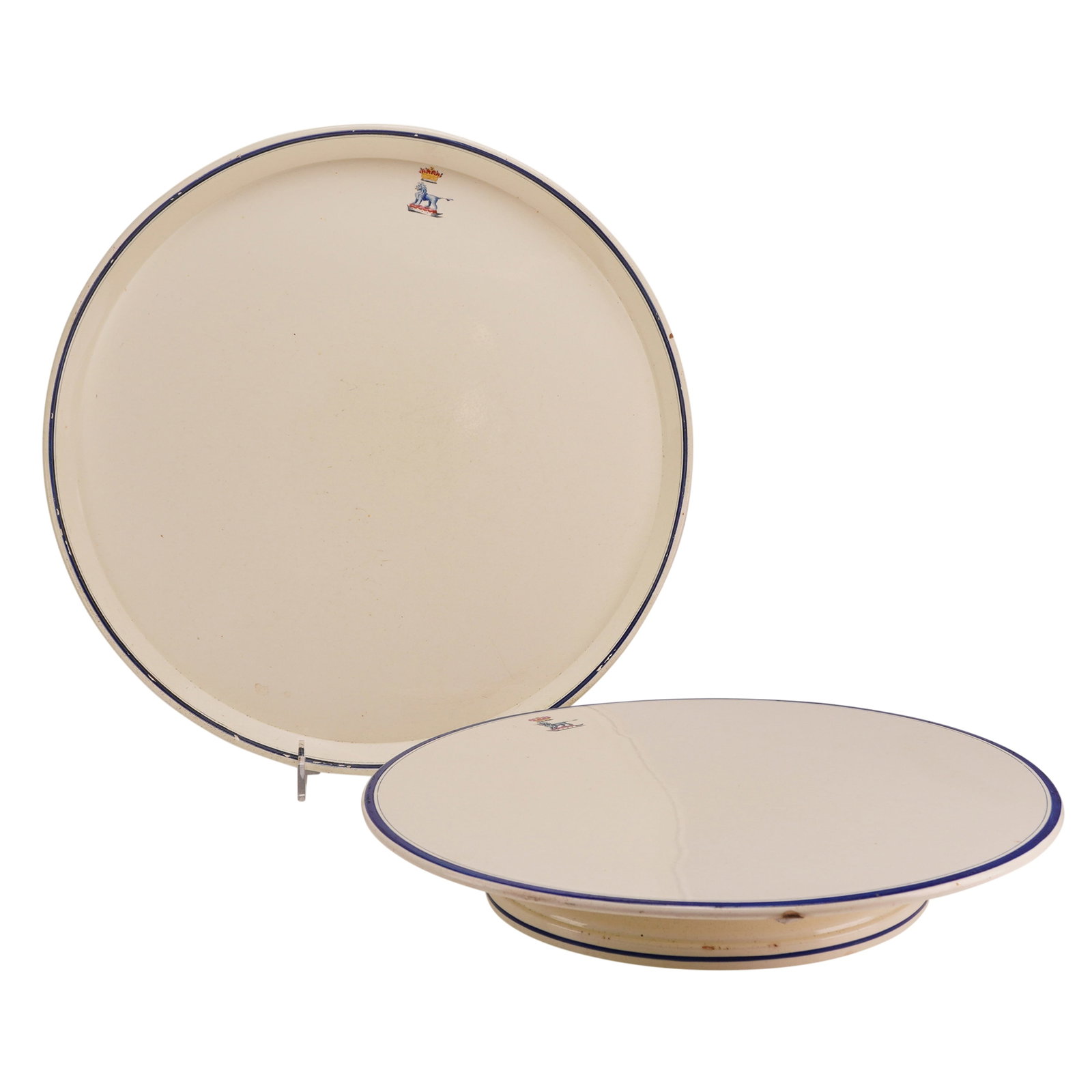 2pc Wedgwood Creamware Cake Stand and Serving Tray (1 of 3)