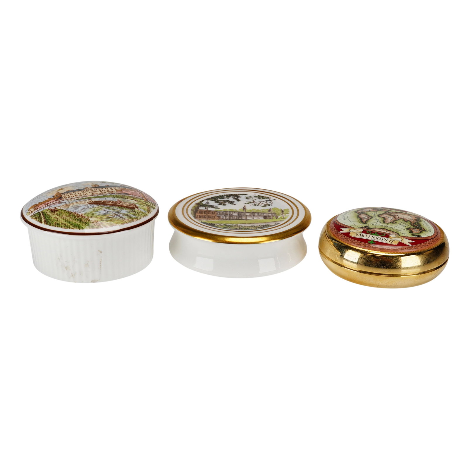 3pc English Decorative Items Including Halcyon Days and Wedgwood (1 of 4)