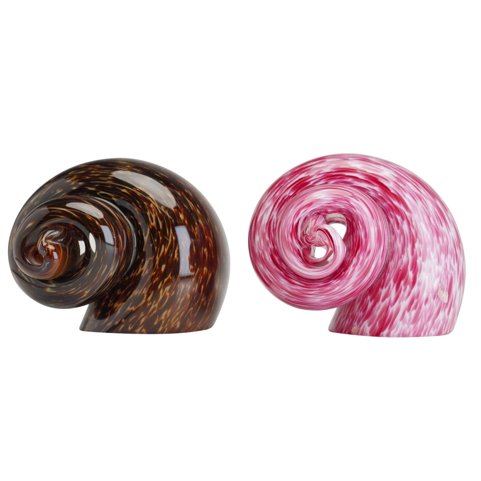 2pc Wedgwood Glass Snail Shell Paperweights (1 of 4)