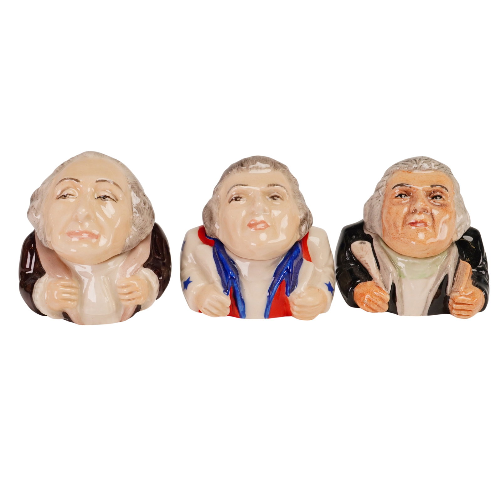 3pc Kevin Francis US Presidents Face Pots Washington and Jefferson (1 of 5)