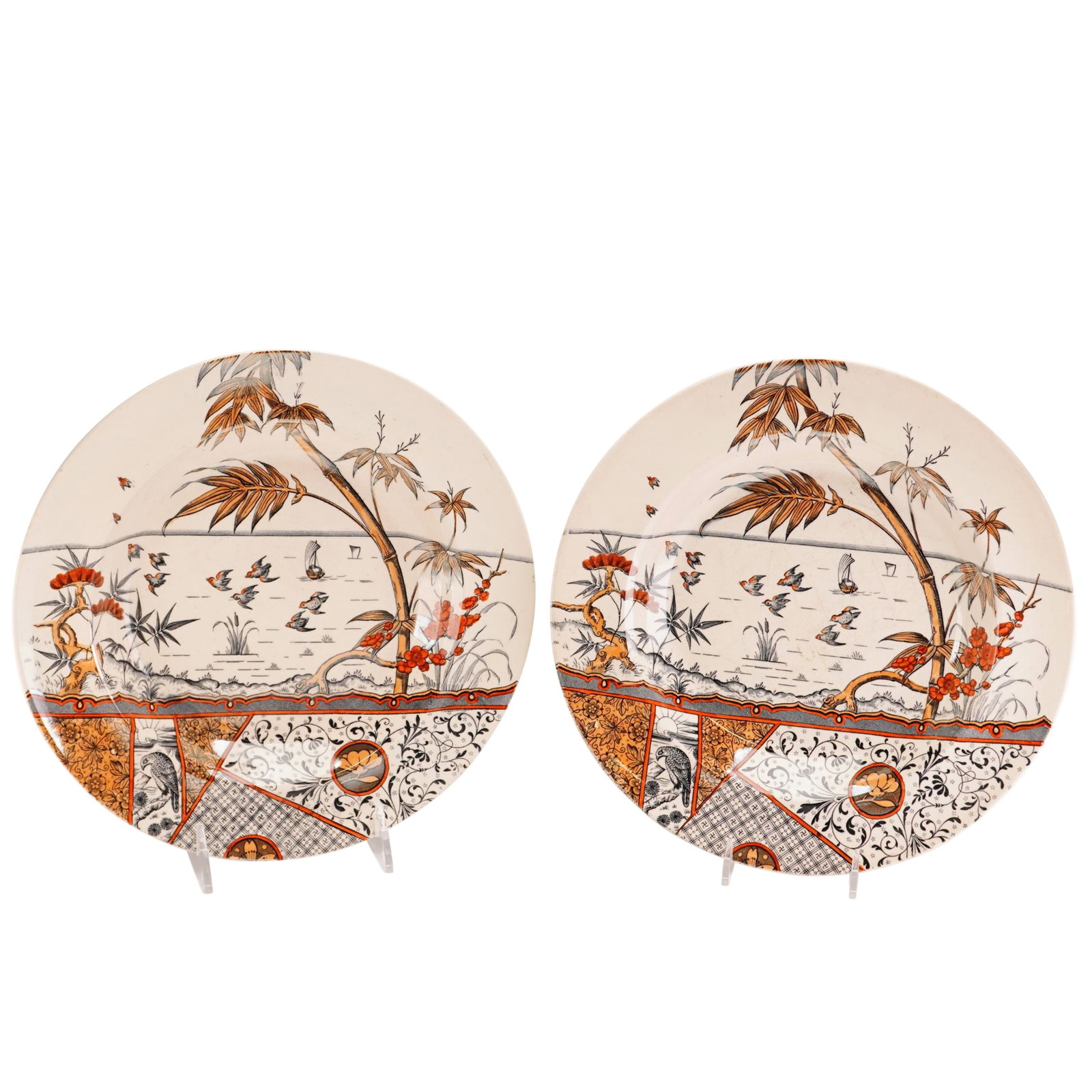 Pair of Melbourne Large Bowls by Gildea and Walker, Japonisme pattern (1 of 4)