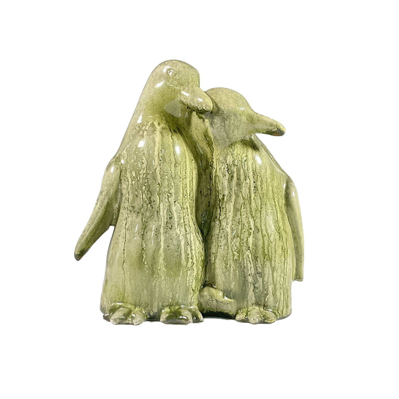 Royal Doulton Experimental Figurine, Penguins HN103: Very rare, unrecorded version. Experimental green glaze animal study depicting a pair of penguins. Model no. 103. Royal Doulton backstamp. Dimensions: 6"L x 3.5"W x 7"H Date or Era: c. 1913 Manufactur