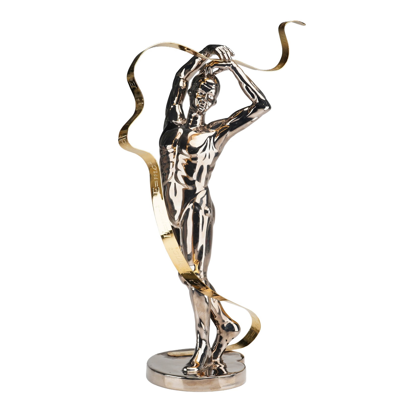 Wedgwood by Jack Glynn Spirit of the Age Figurine, Galaxy Collection: This contemporary bone china sculpture is part of the Wedgwood Galaxy Collection, titled Spirit of the Age and modeled by artist Jack Glynn. The work depicts a stylized, muscular nude male figure in a