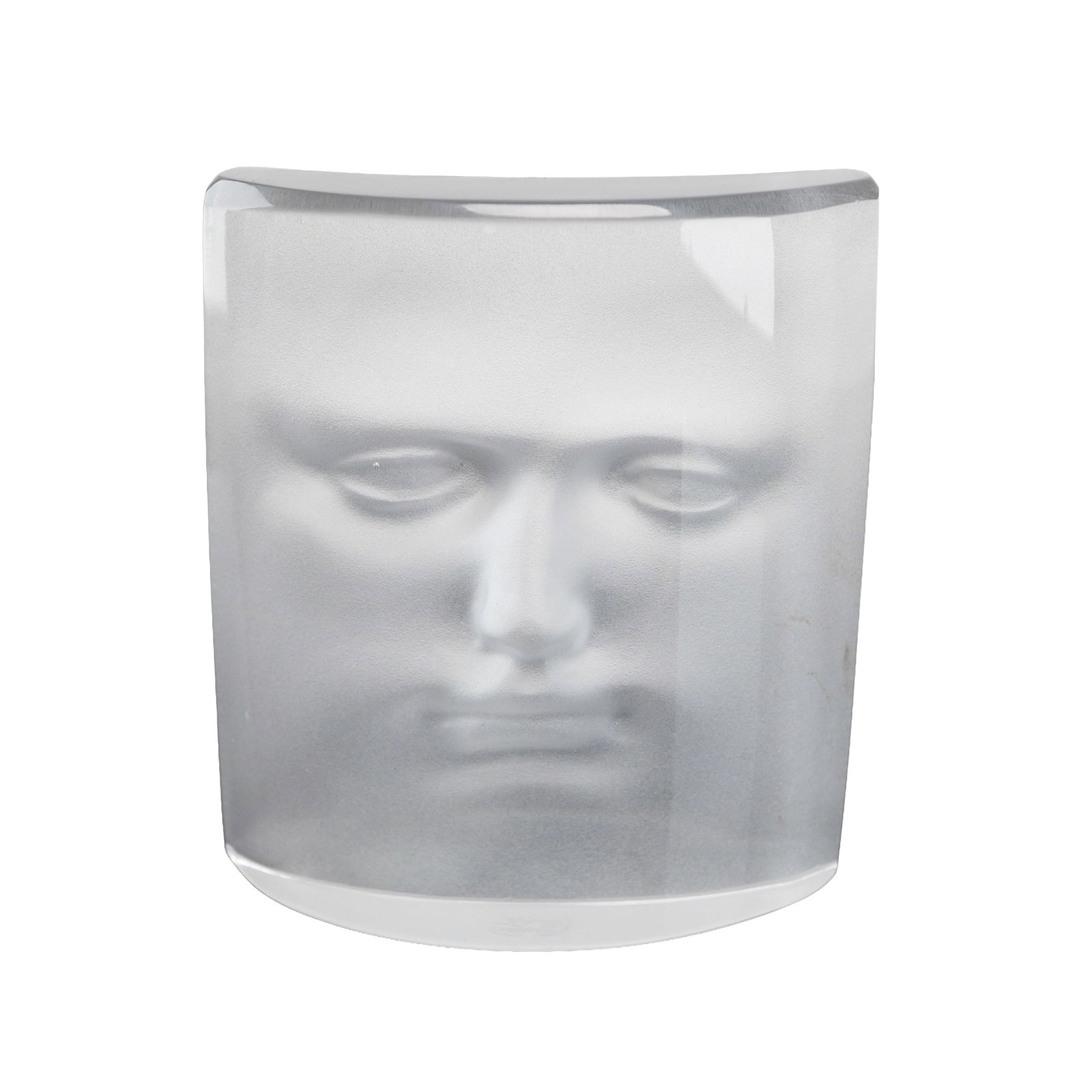 Daum Roy Adzak Frosted Crystal David Face Sculpture (1 of 5)