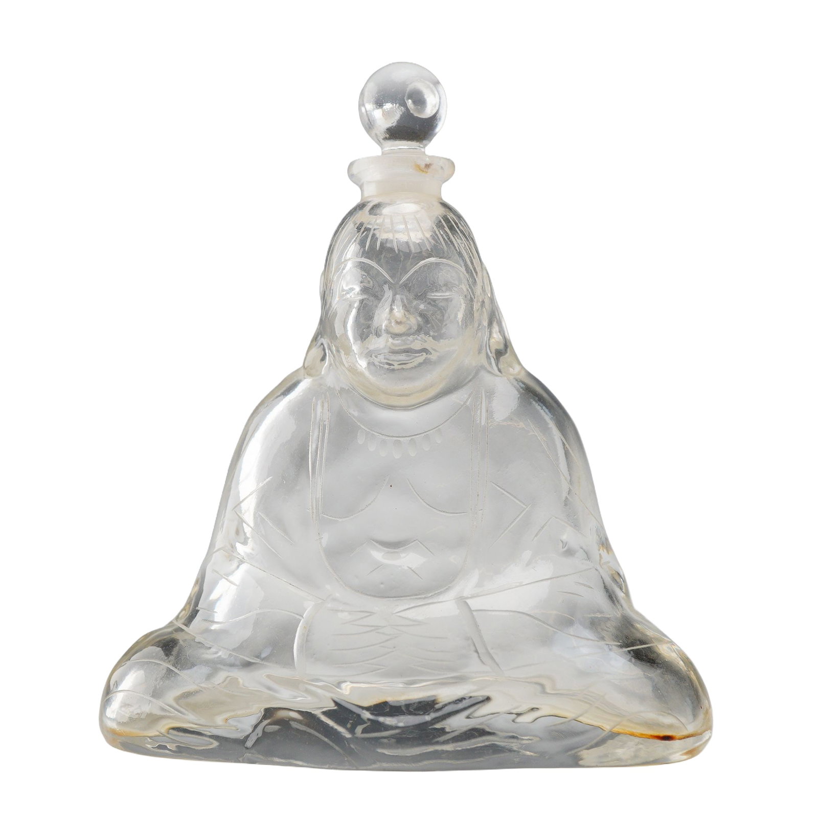 Baccarat Clear Crystal Houbigant Subtilite Buddha Perfume Bottle (1 of 5)