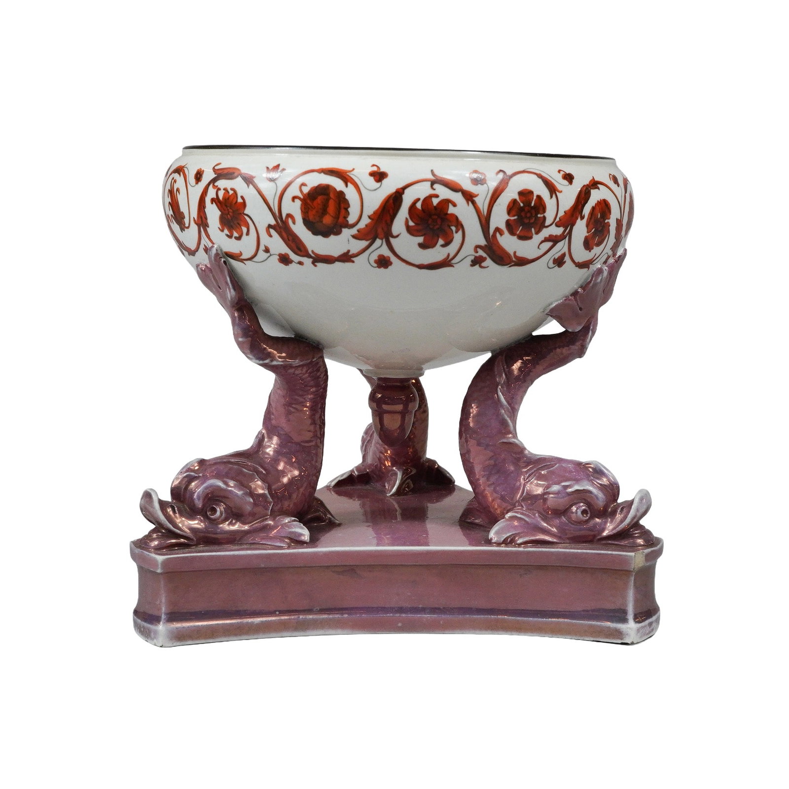 Wedgwood Luster-Glazed Dolphin Centerpiece Bowl (1 of 3)