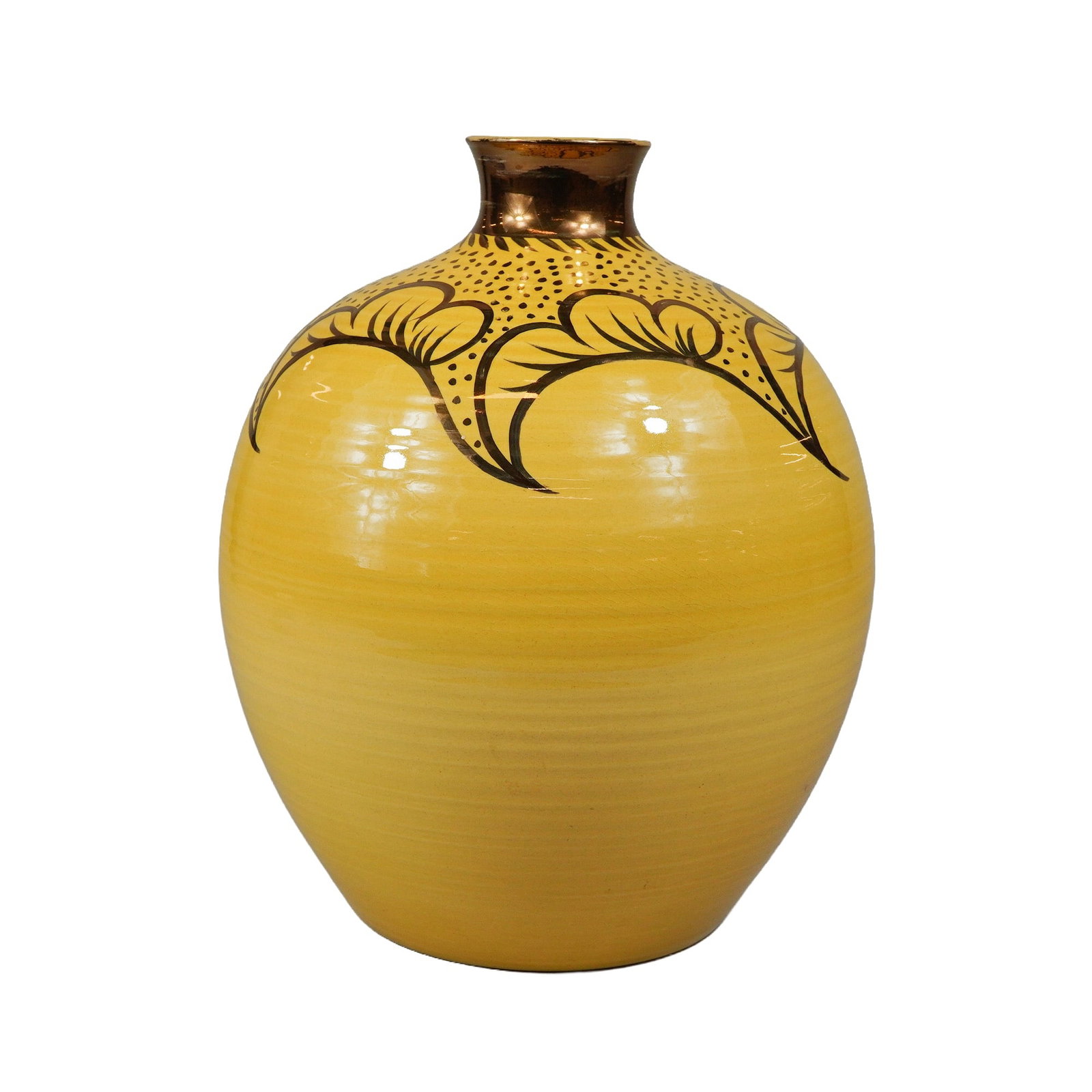 Wedgwood Art Deco Yellow Lustre Glazed Earthenware Vase (1 of 3)