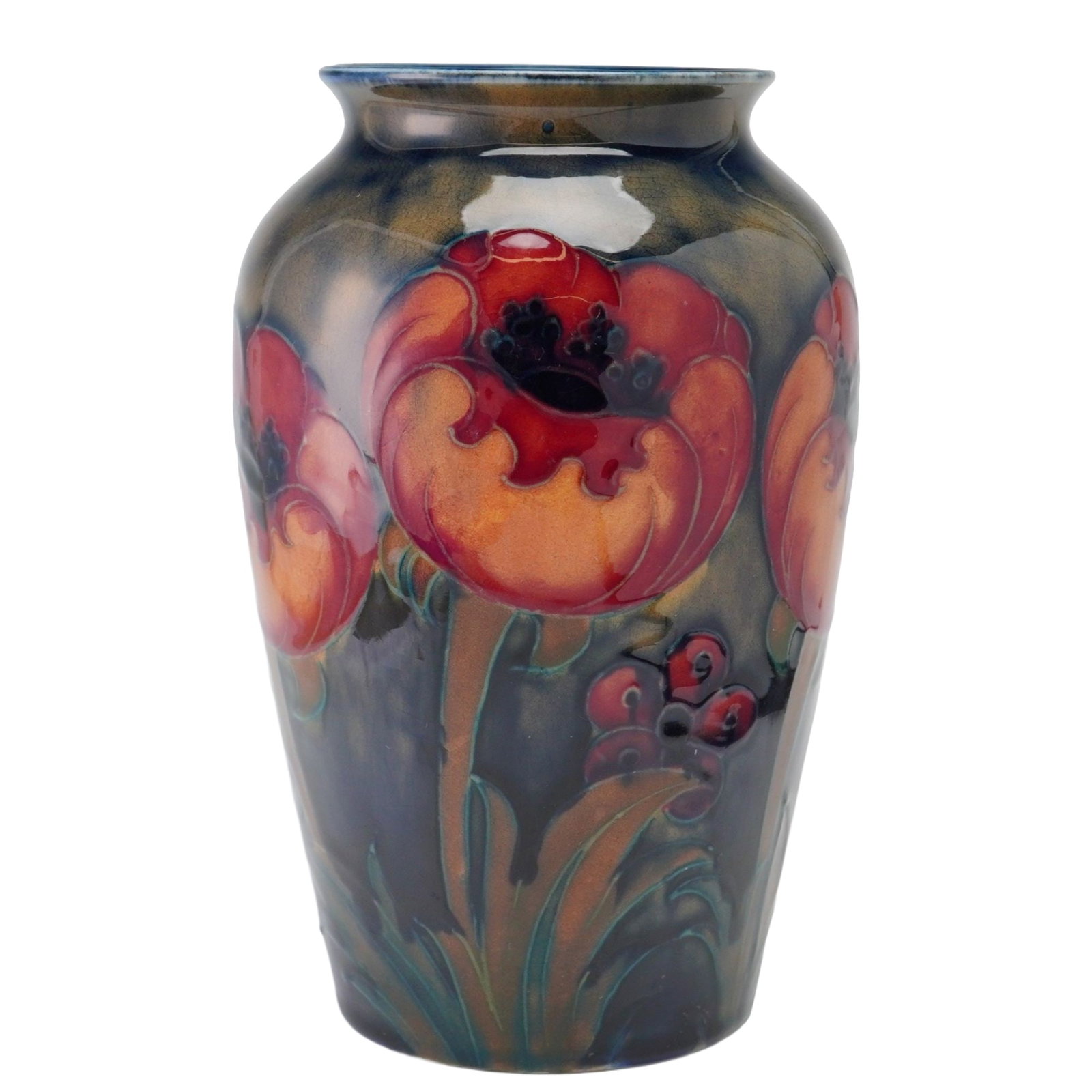 Moorcroft Pottery Vase, Big Poppy With Grapes (1 of 3)
