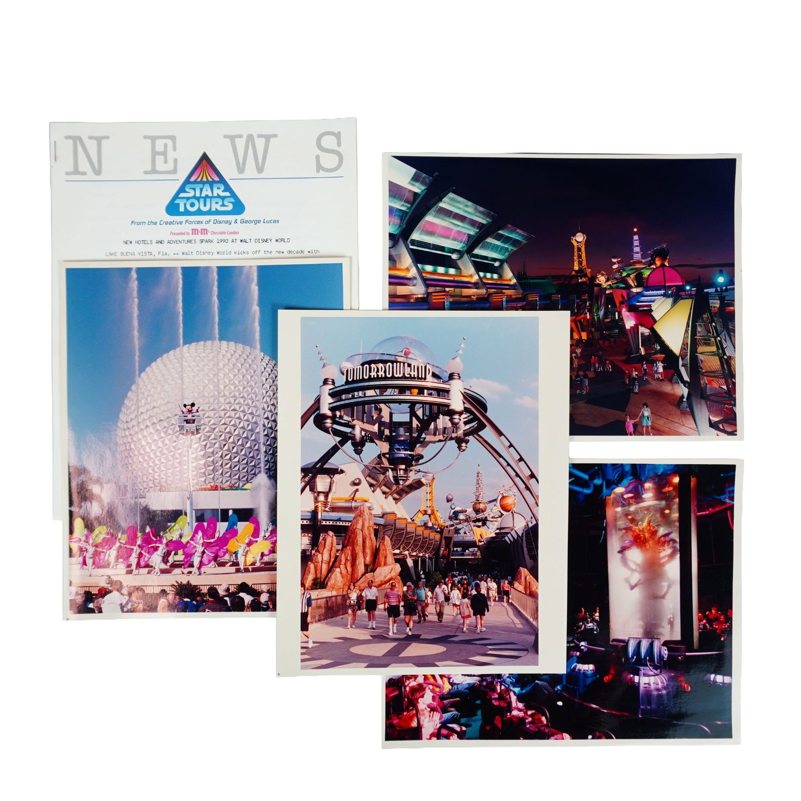 5pc Original Walt Disney World Tomorrowland and George Lucas Press Photos and Releases (1 of 2)