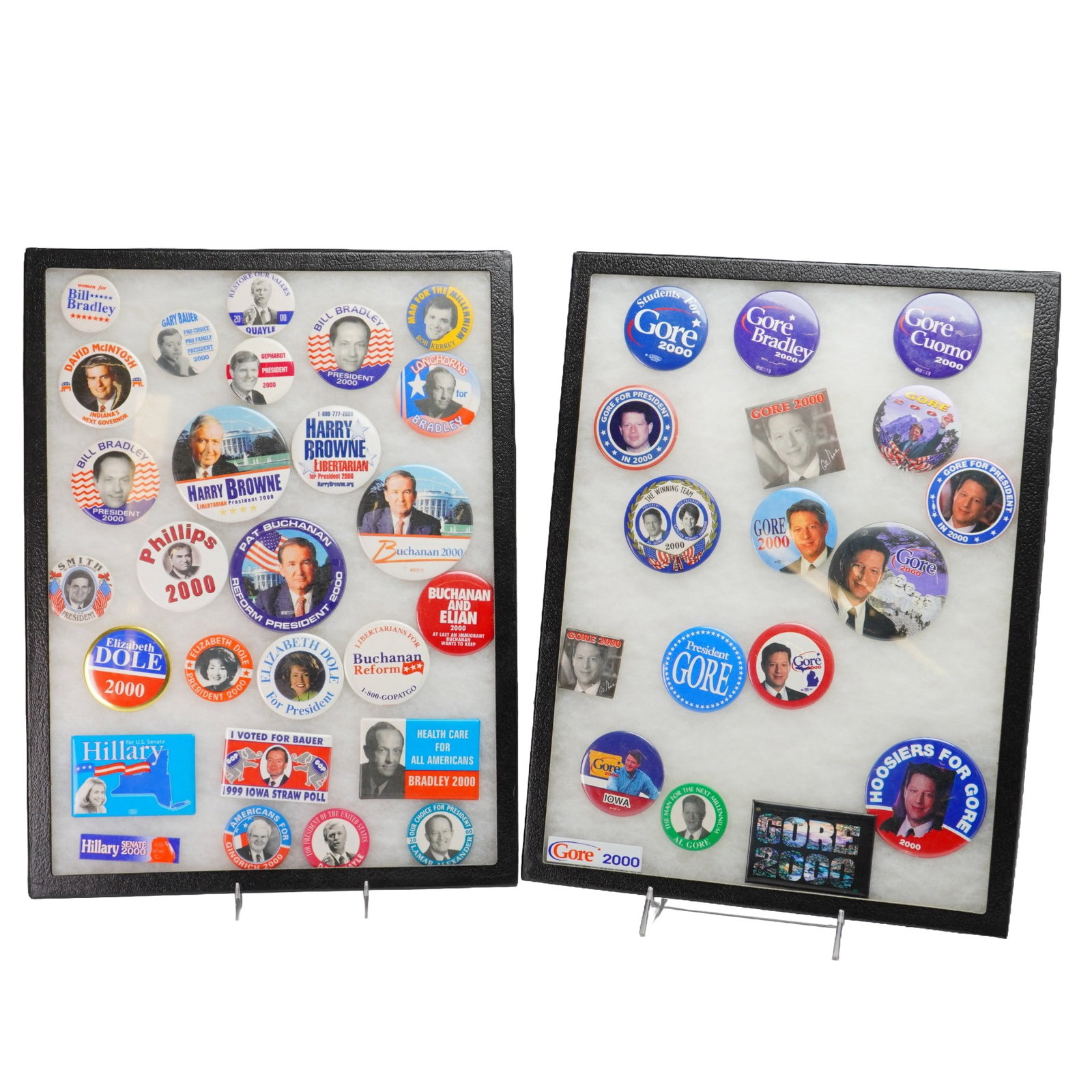 A Collection of U.S. Political Campaign Buttons with 2 Tray Pins (1 of 2)