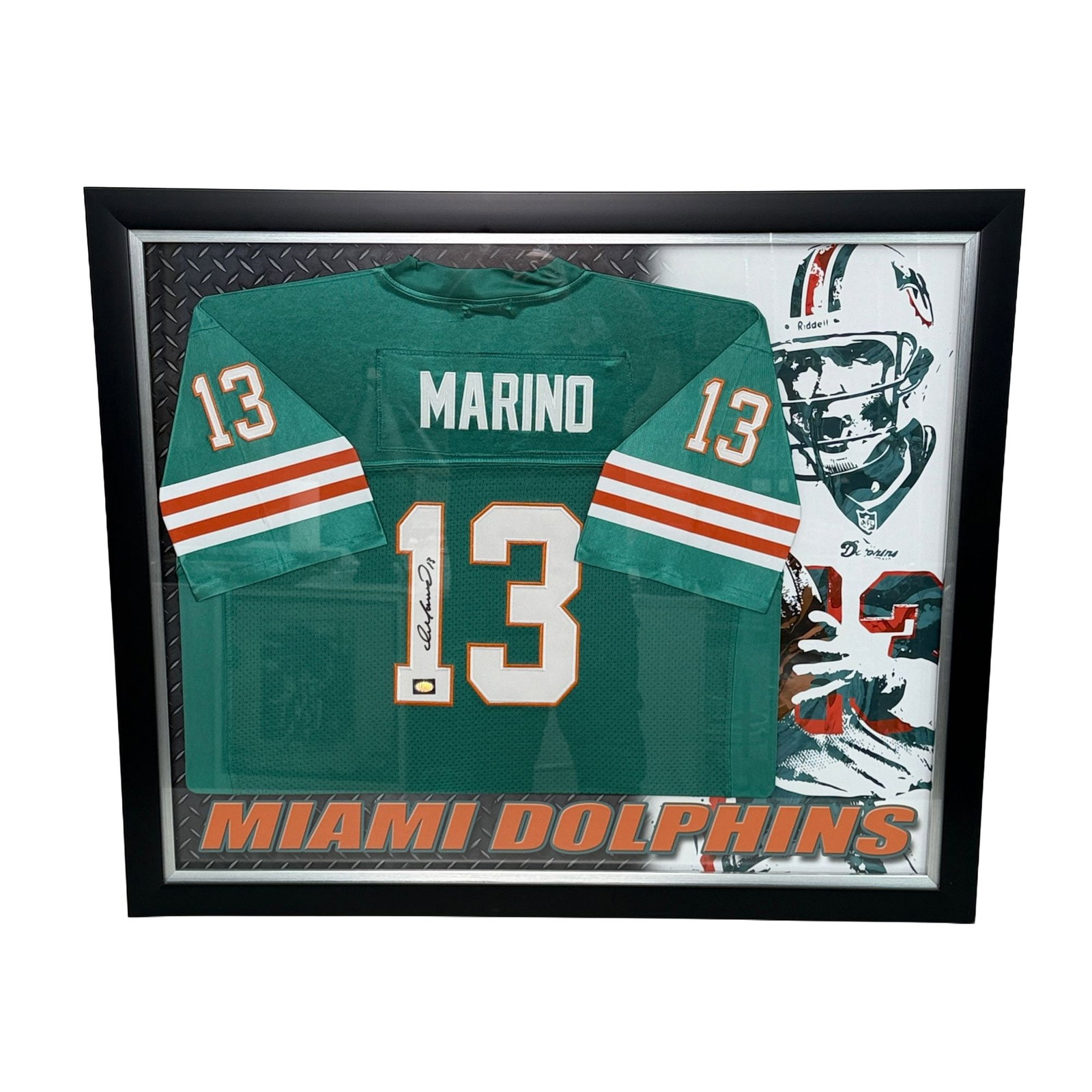 Dan Marino Signed Miami Dolphins Jersey, Framed (1 of 4)
