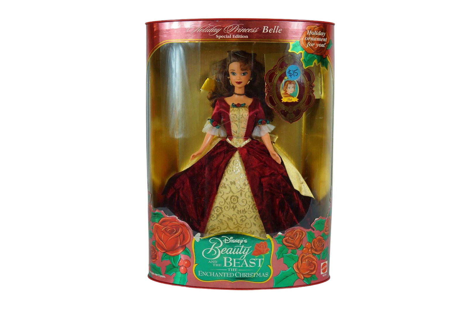 Mattel Disney Holiday Princess Belle Special Edition Doll, 11.5 Inches: Produced by Mattel, this vinyl collector doll depicts Princess Belle from Disney's Beauty and the Beast: The Enchanted Christmas. As the second entry in the Holiday Princess series, the doll features 