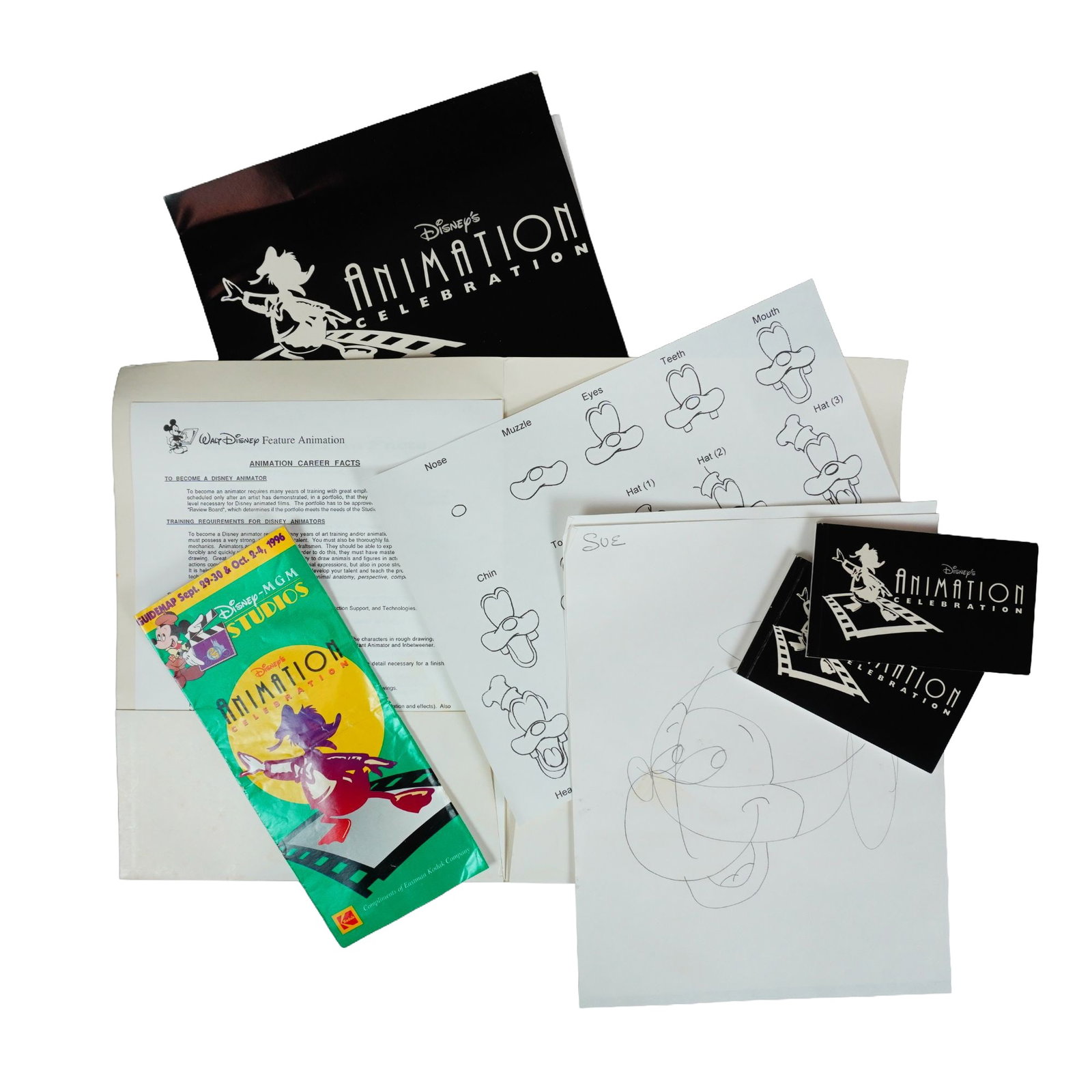 1996 Disney Animation Celebration Workshop Folder, Guide Map, and Flip Books (1 of 3)