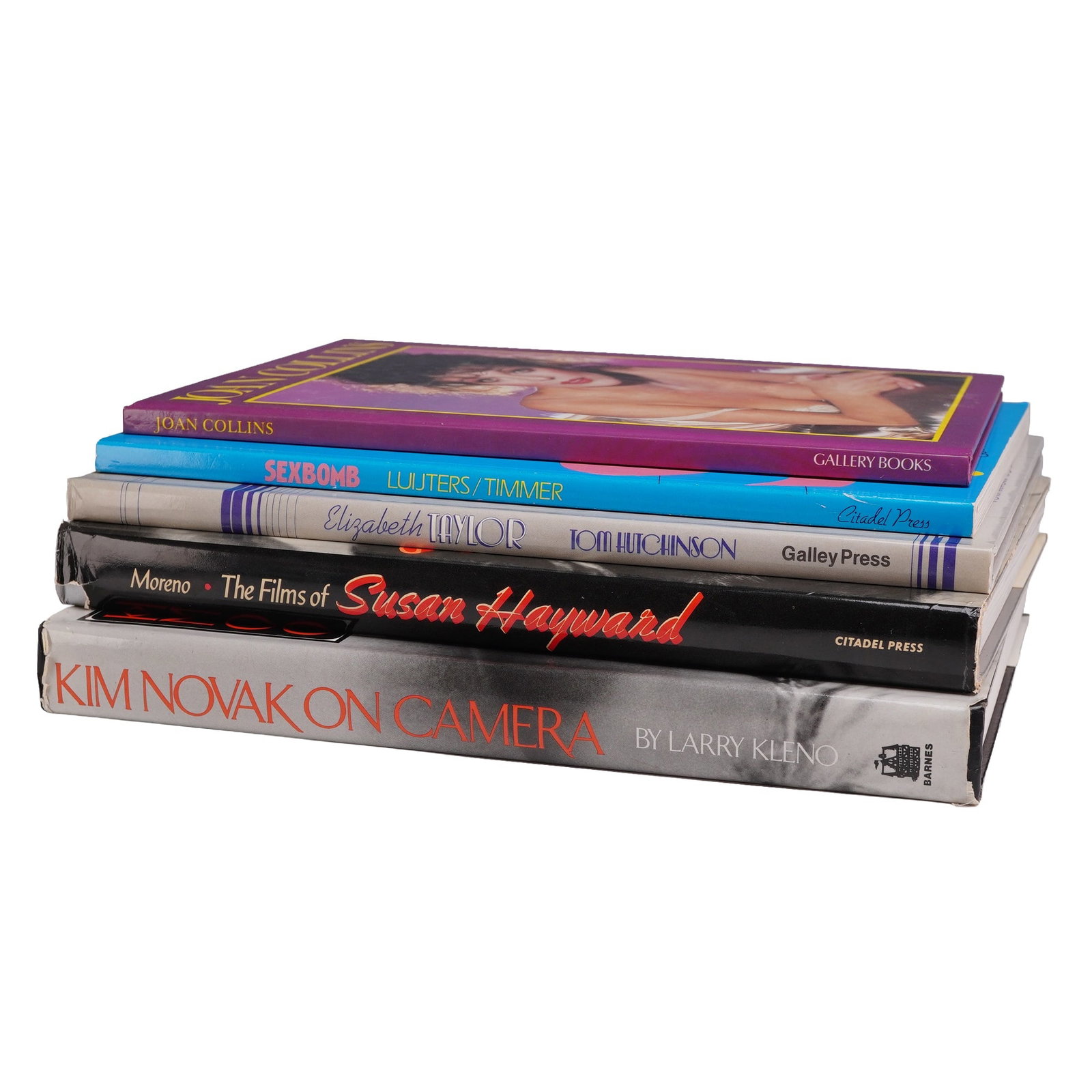 Lot of 5 Soft and Hardcover Books on Famous Actresses. Various Publishers, circa 1979-1988: This lot of 5 books of famous women/actresses comprises five hardcover volumes dedicated to the cinematic and personal histories of legendary Hollywood performers. The collection includes: The Films o