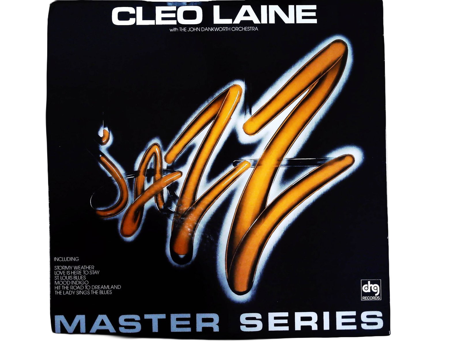Cleo Laine The John Dankworth Orchestra Jazz Master Series LP MRS 552: A single 12-inch black vinyl long-play (LP) record album featuring Cleo Laine with The John Dankworth Orchestra, issued as part of the "Jazz Master Series" by drg Records. The album, catalog number MR