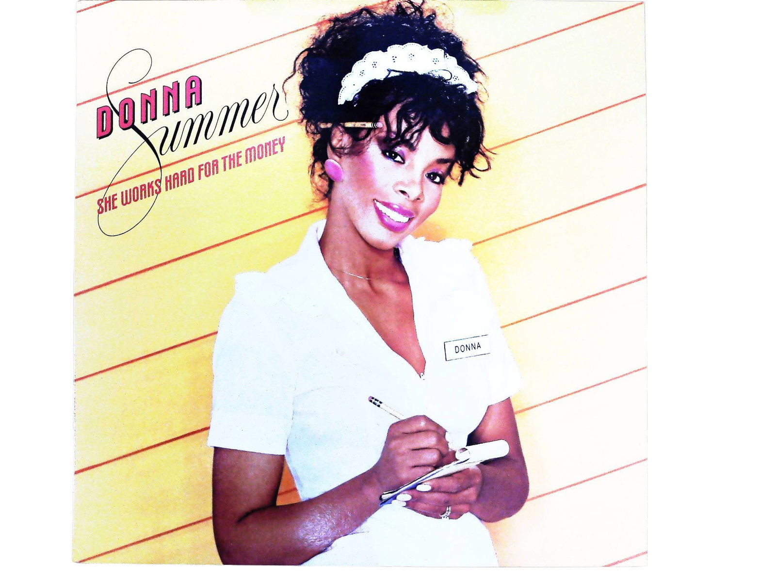 Donna Summer She Works Hard For The Money 1983 LP Record Album: A single black vinyl LP record album, Donna Summer She Works Hard For The Money, released in 1983 by Mercury Records / PolyGram Records (catalog number 422-812265-1). The record is housed in its origi