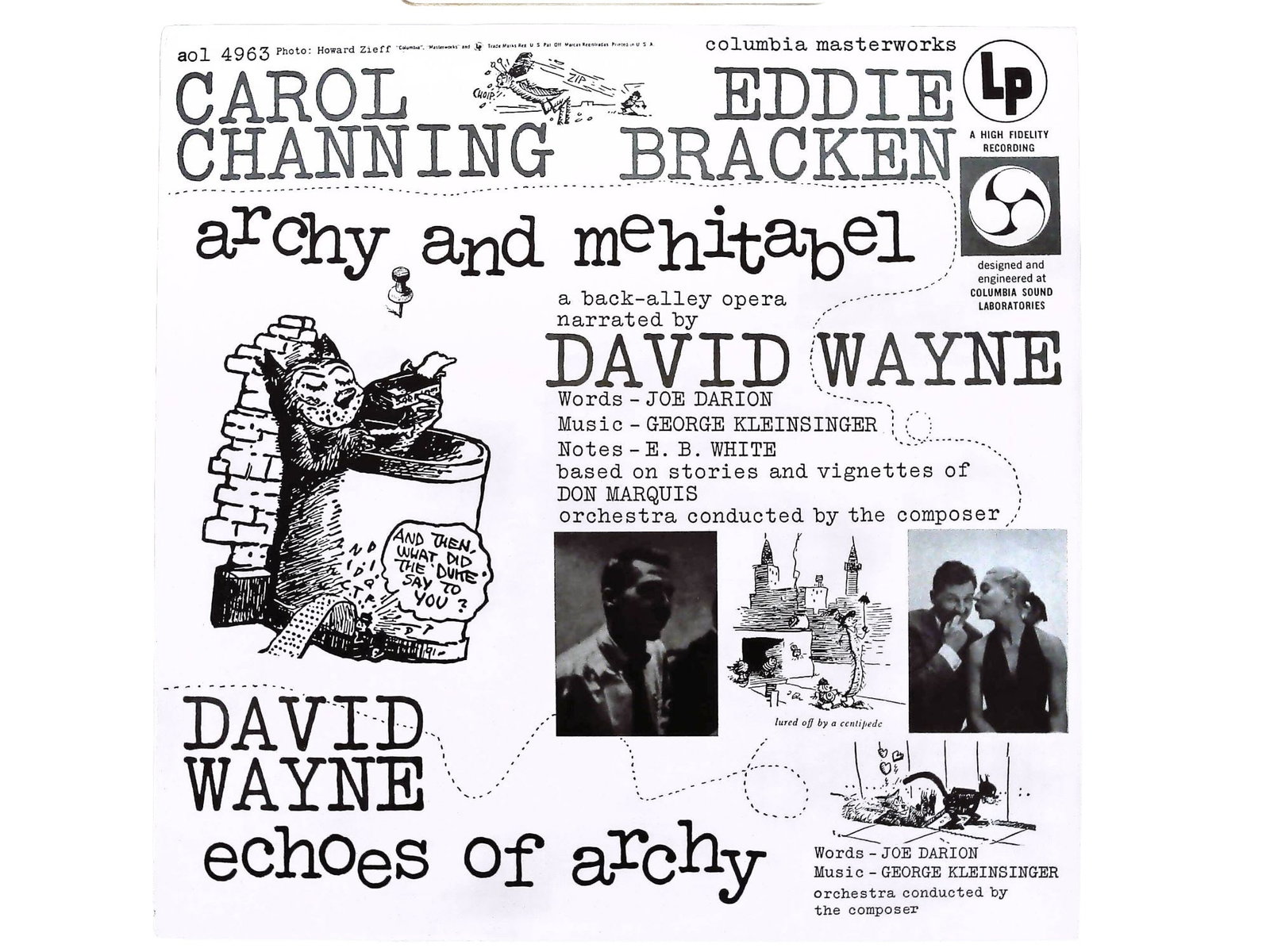 Kleinsinger, George and Joe Darion. archy and mehitabel / echoes of archy. CSP, 1974. (1 of 3)